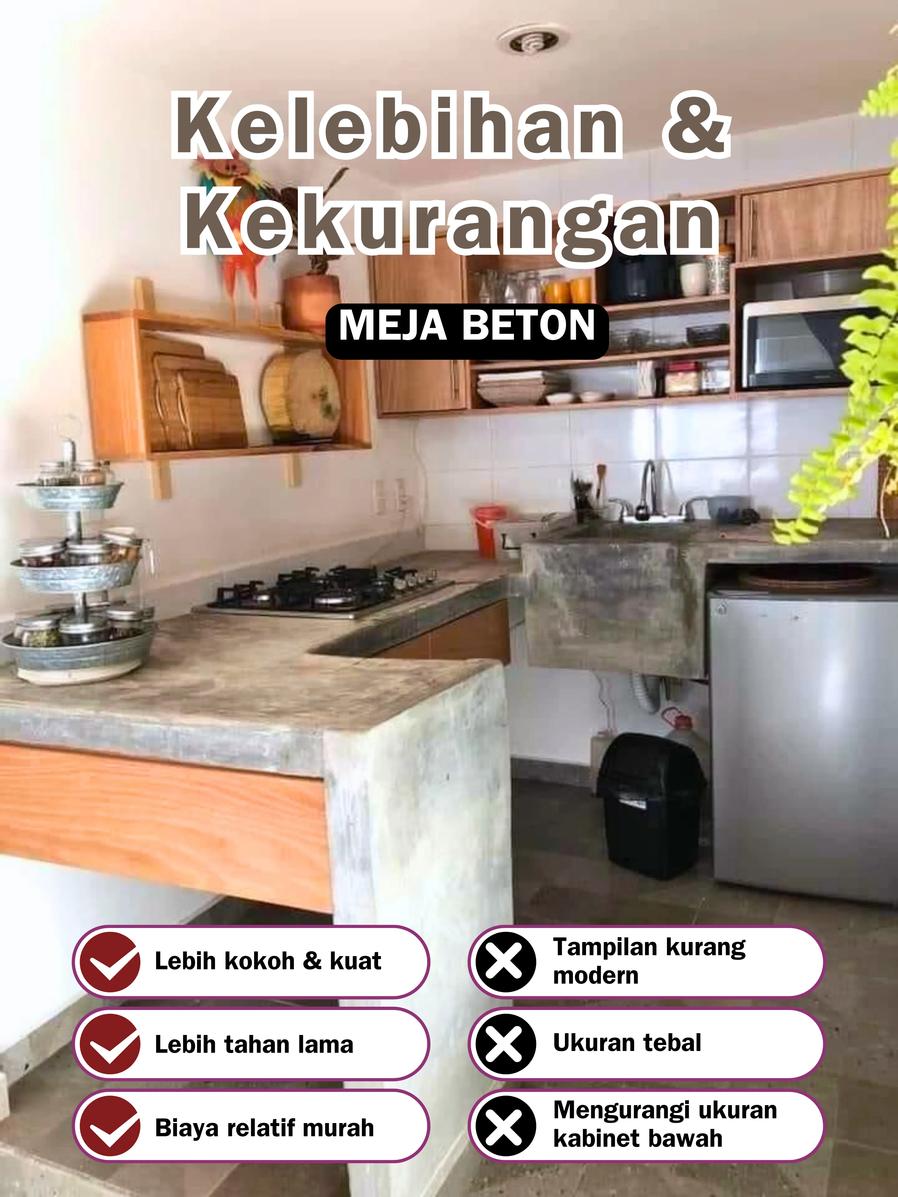 Plus Minus Meja Dapur BETON Vs TOP TABLE Kabinet Galeri Diposting