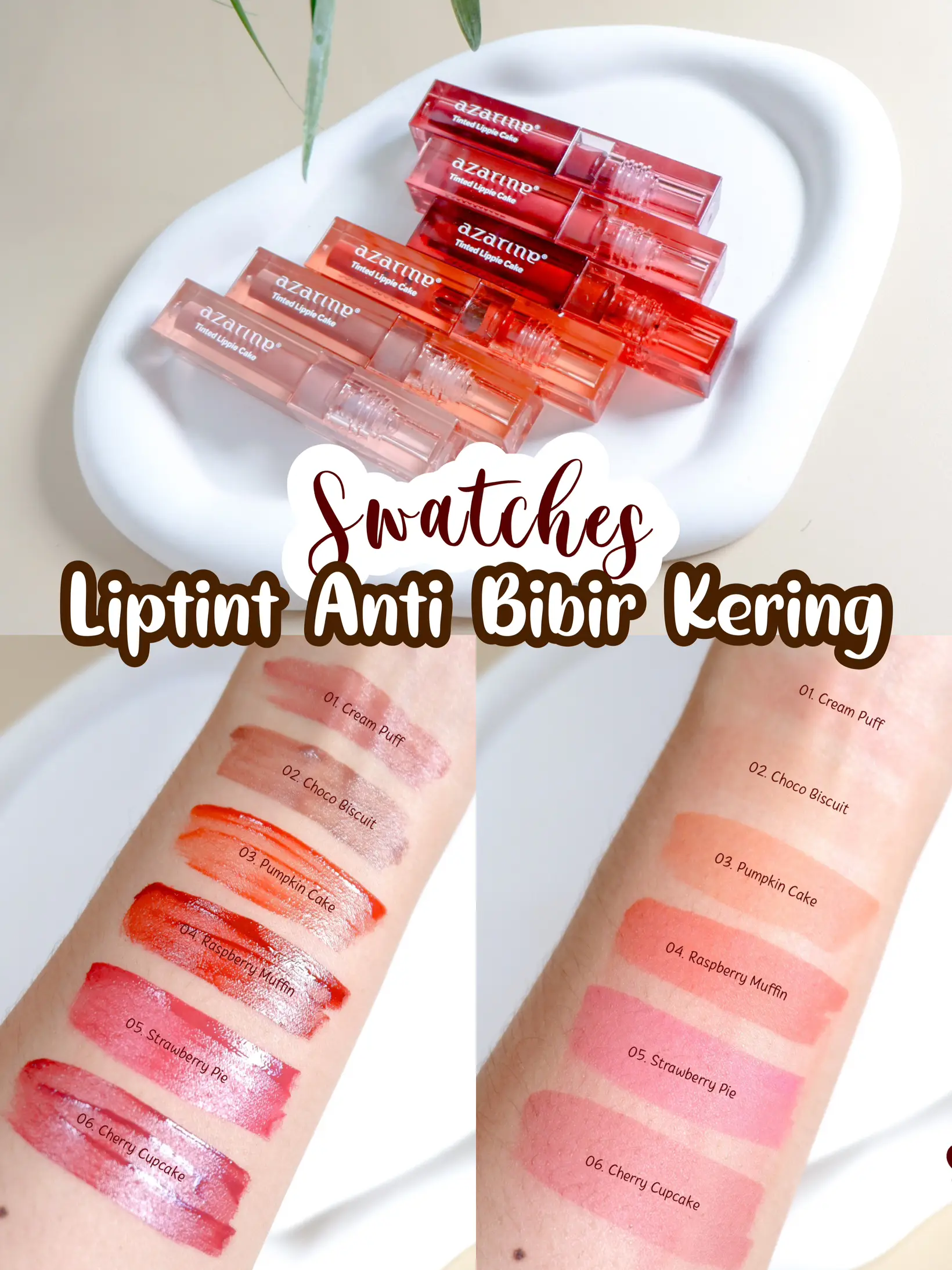 Swatches Review Azarine Tinted Lippie Cake Galeri Diposting Oleh