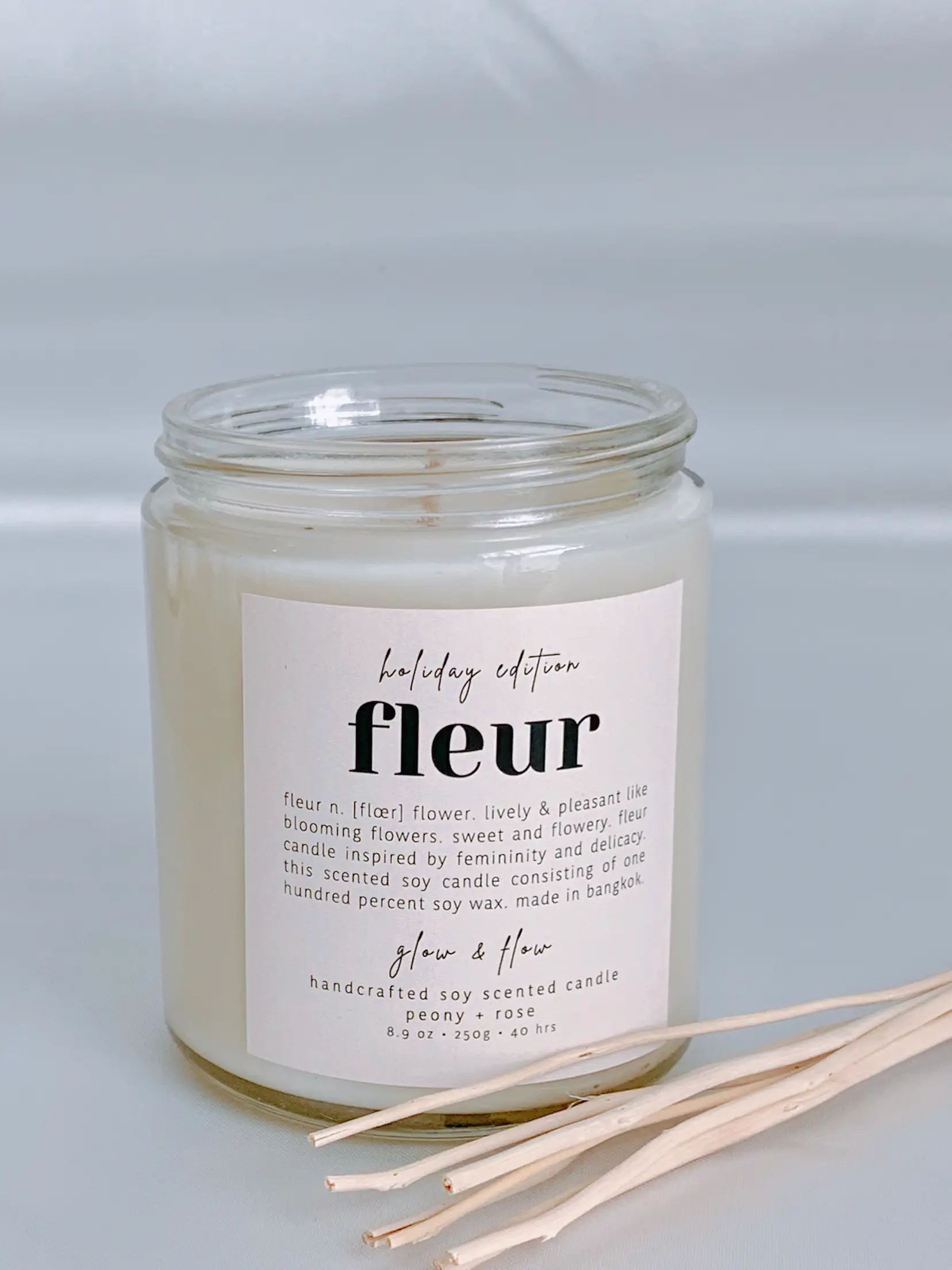 GIFTS: 'Glow with the flow' comfort candle (soy wax)