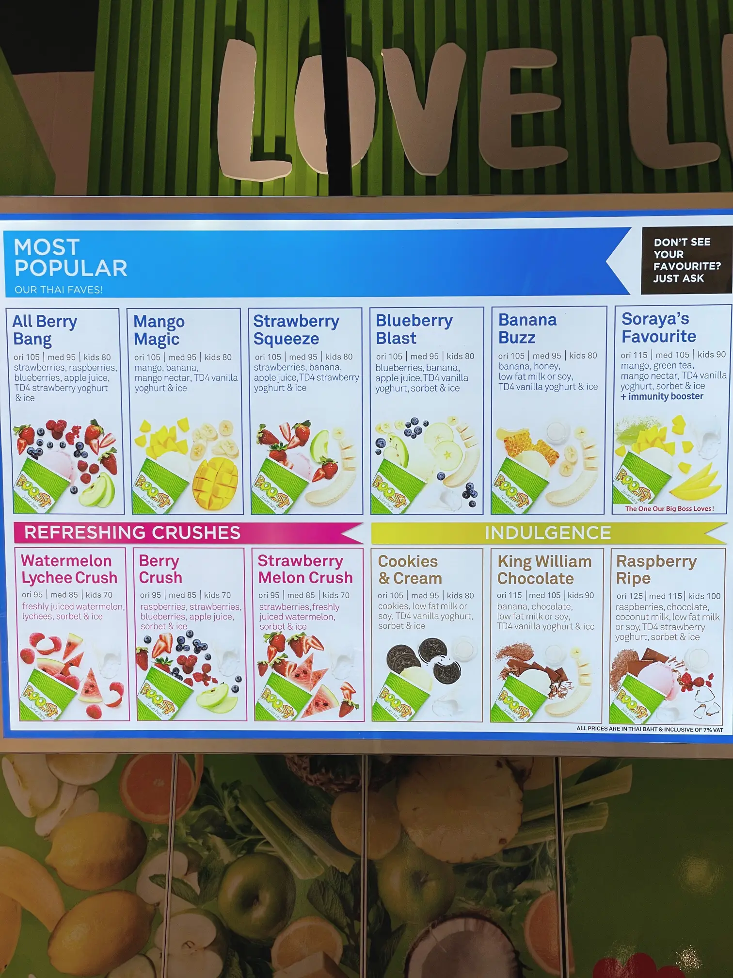 Boost Menu Raspberry Boost Juice Bars เปิดใหม่ที่ Emquartier แล้วจ้า!! | แกลเลอรีที่โพสต์โดย ...