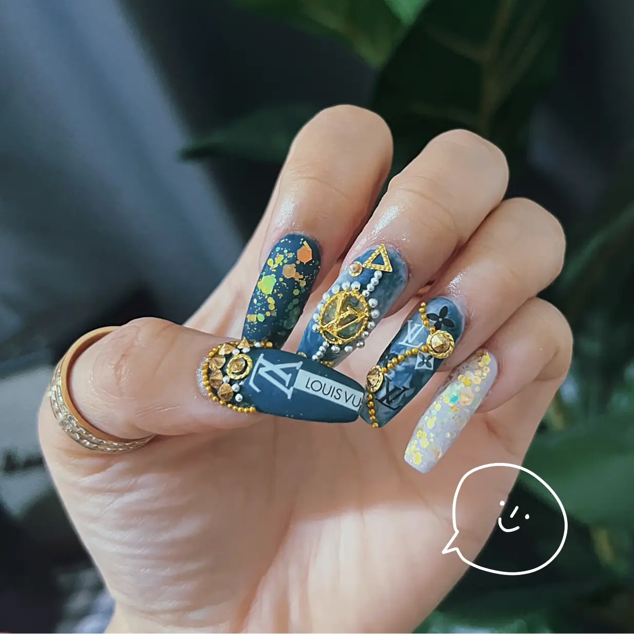 DIY Polygel Nail Extensions + Chanel Inspired Nail Art  Today I'm going to  show you how I created this pretty lilac and gold Chanel nail art + polygel  extensions. I hope