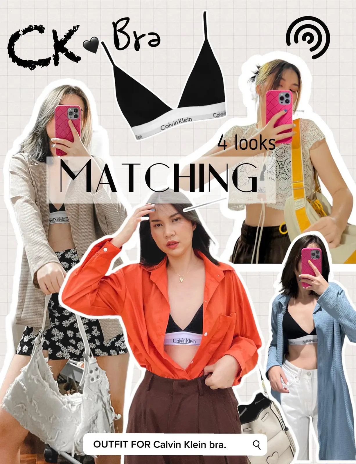 CK BRA • Matching 4 looks. You can go anywhere.🖤 | Gallery posted by  leaveinwithme | Lemon8