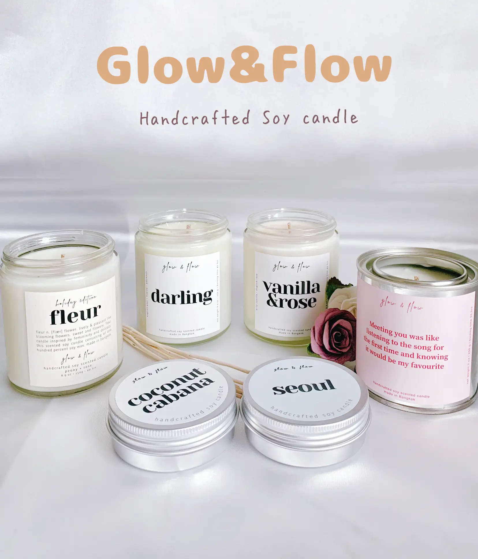 GIFTS: 'Glow with the flow' comfort candle (soy wax)