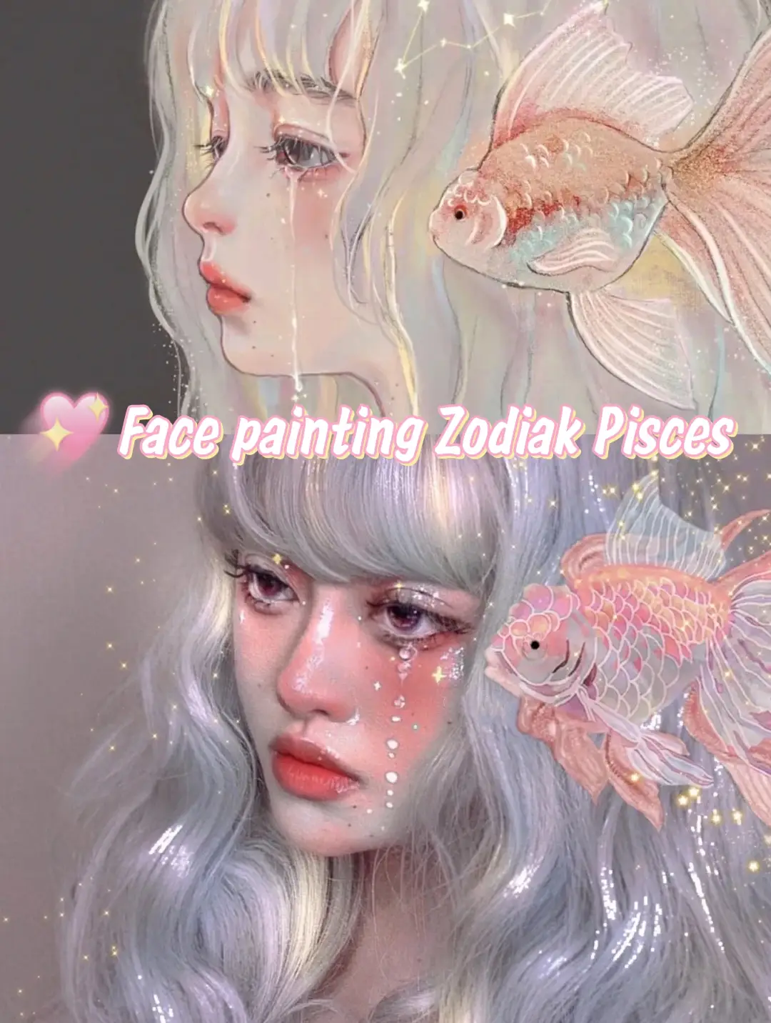 Face painting zodiak pisces ♓️, Gallery posted by Ariana