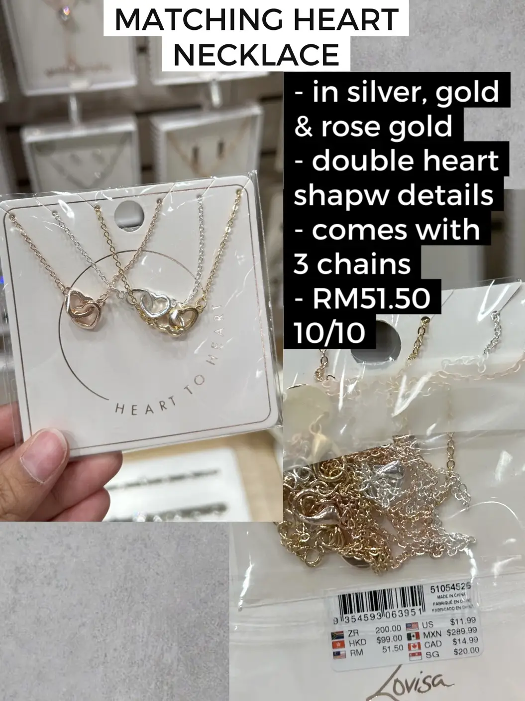LOVISA 4 Piece Necklace Collection 1 Silver tone and 3 Gold tone