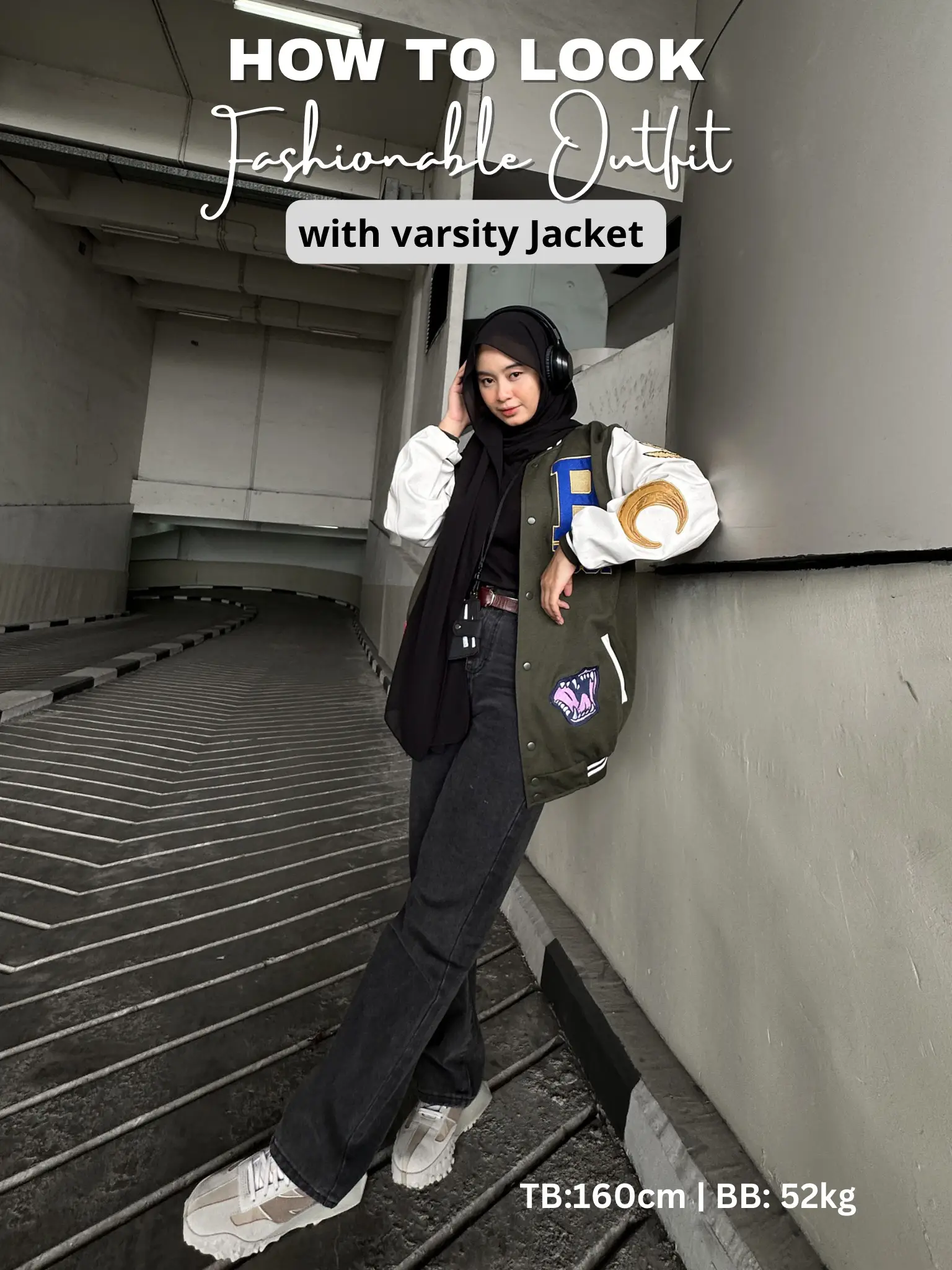 Varsity jacket outfit  Varsity jacket outfit, Jacket outfits, Hijabi  fashion