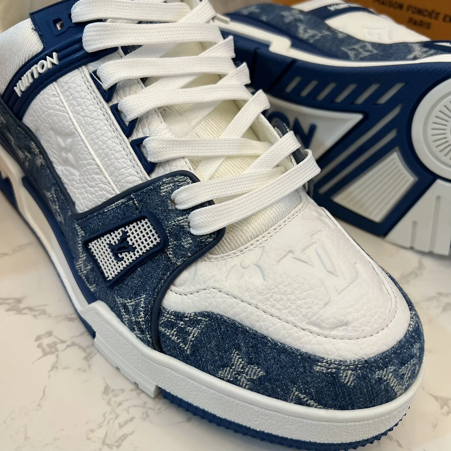 Louis Vuitton Trainer Blue Monogram Denim‼️, Gallery posted by Emma Amme