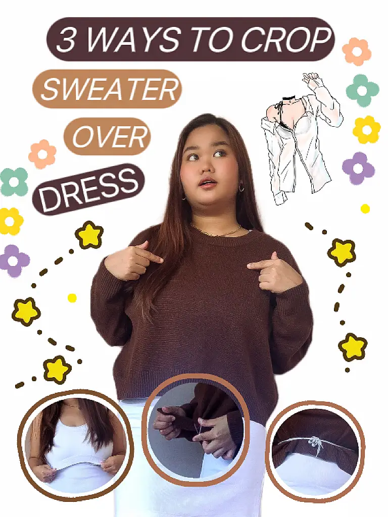 3 WAYS TO CROP SWEATER OVER DRESS 🤩👗, Gallery posted by kyla ☻