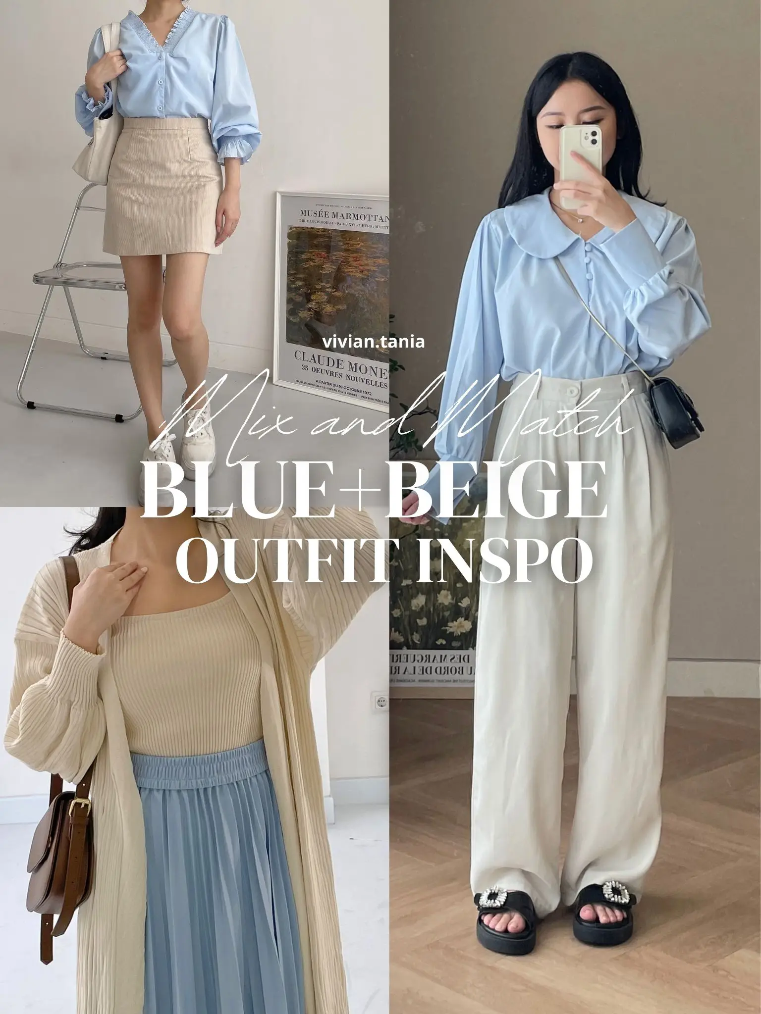 Blue and cheap cream outfit