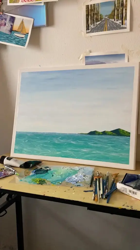 Clear Seascape Acrylic Painting