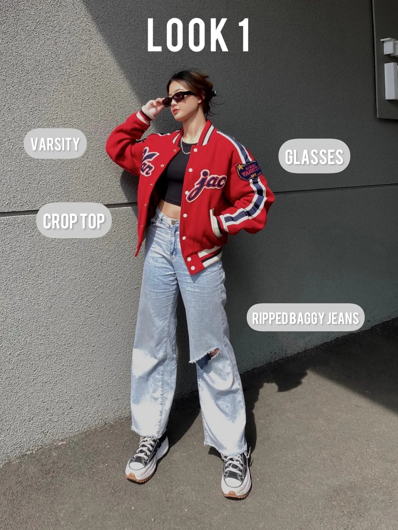 how I style my varsity jacket #outfitideas #varsityjacket #styleinspo