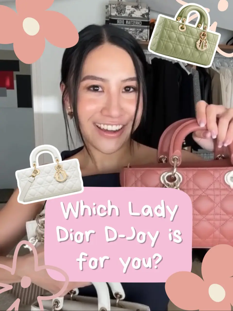SAVE THIS - Dior Lady D-Joy bag review + size comparison @dior #DiorSS23 ✨  I love that Lady D-Joy comes with two bag strap options, it also…
