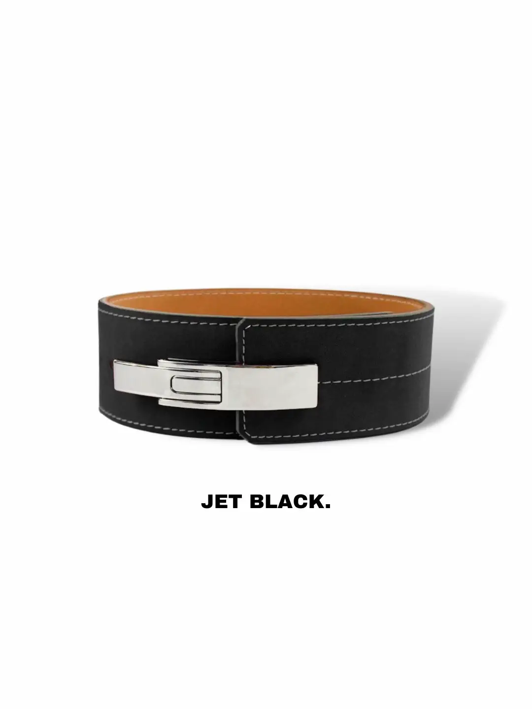 jet black leather belt