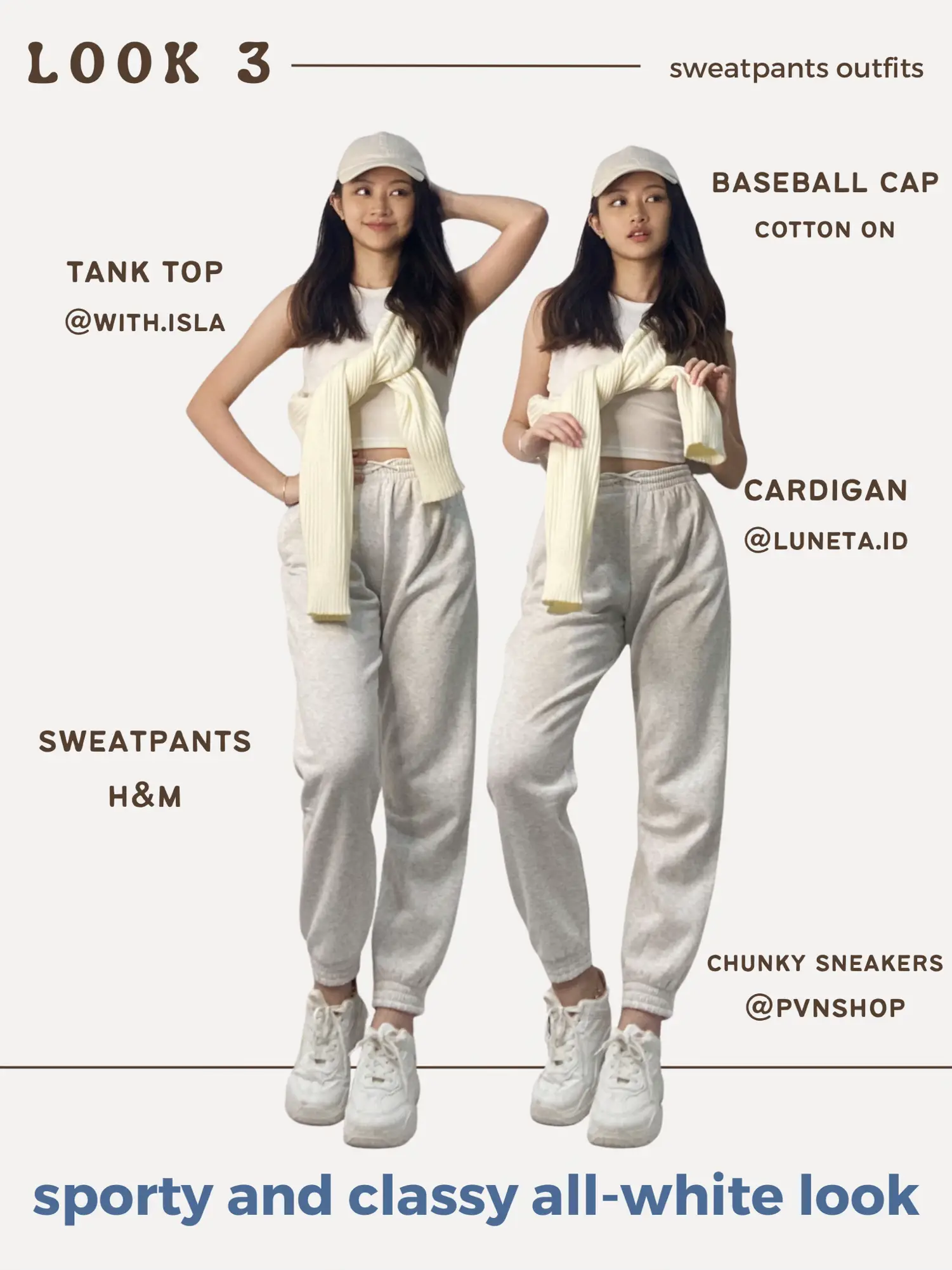 White best sale sweatpants outfit