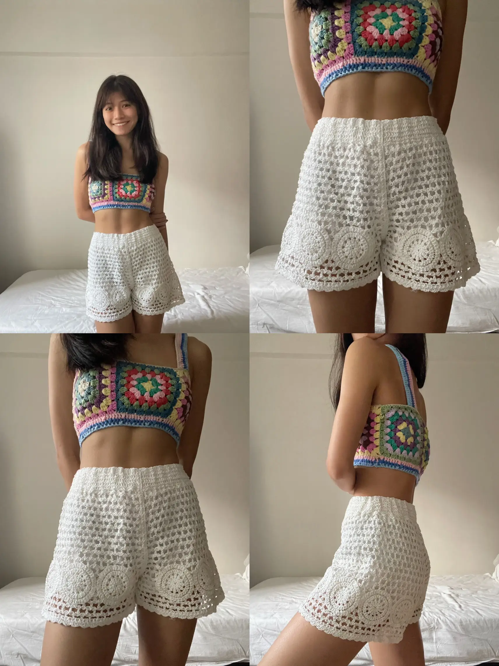 crochet crop top w lace-up back, Women's Fashion, Tops, Sleeveless on  Carousell