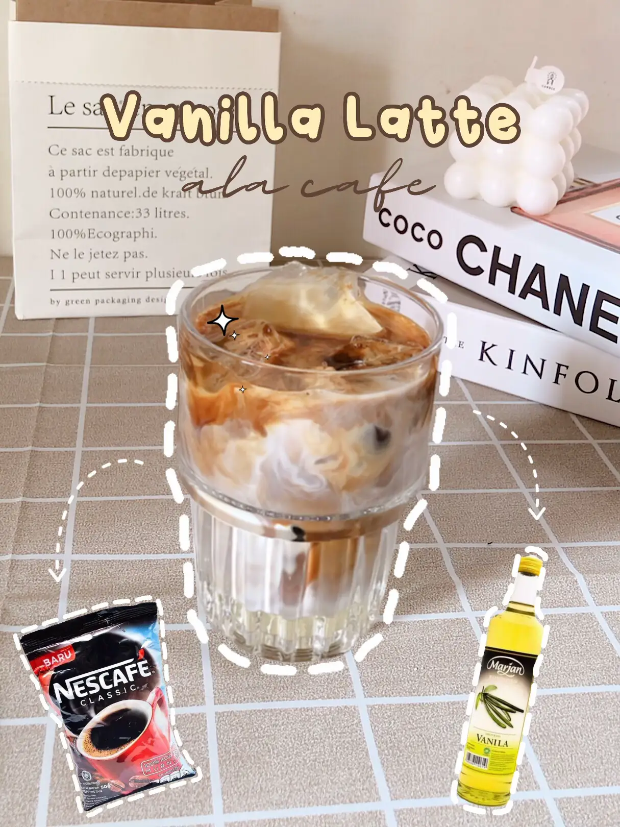 Iced Latte At Home Without A Coffee Machine!, Video published by  Bblancivyy