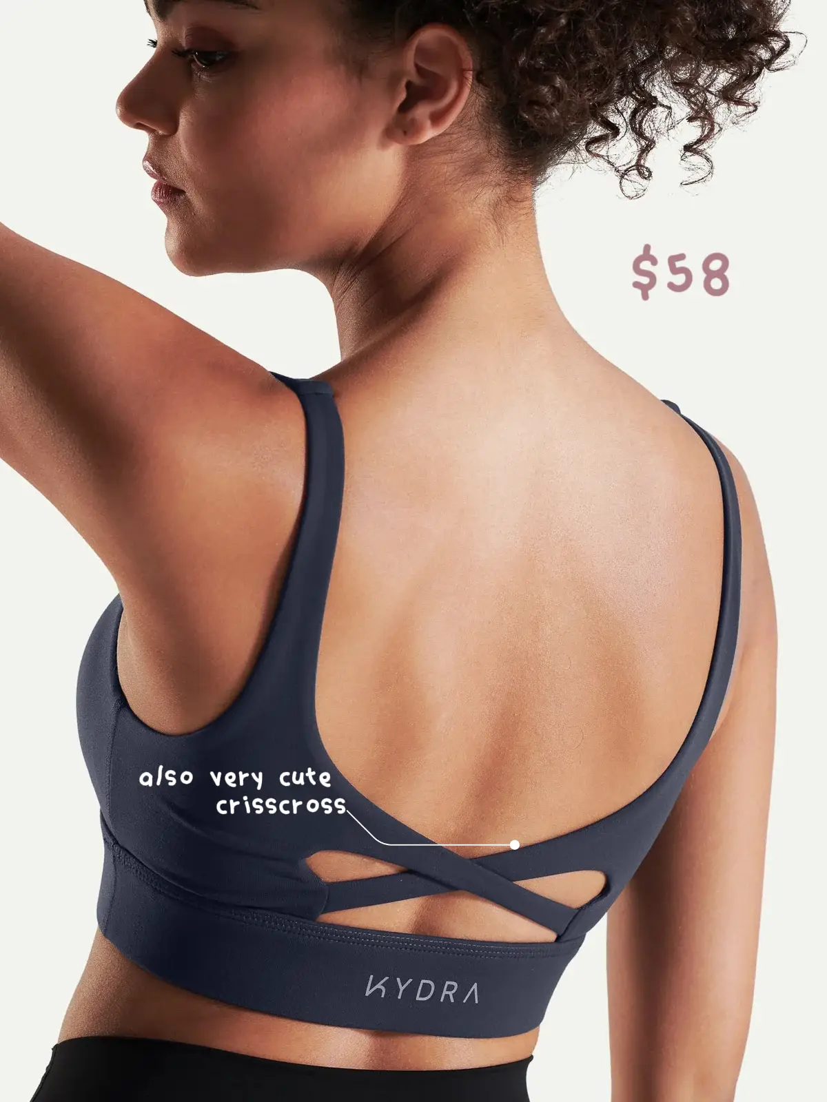 3 ways to style your criss cross back sports bra. Which way would you wear  it? 🖤