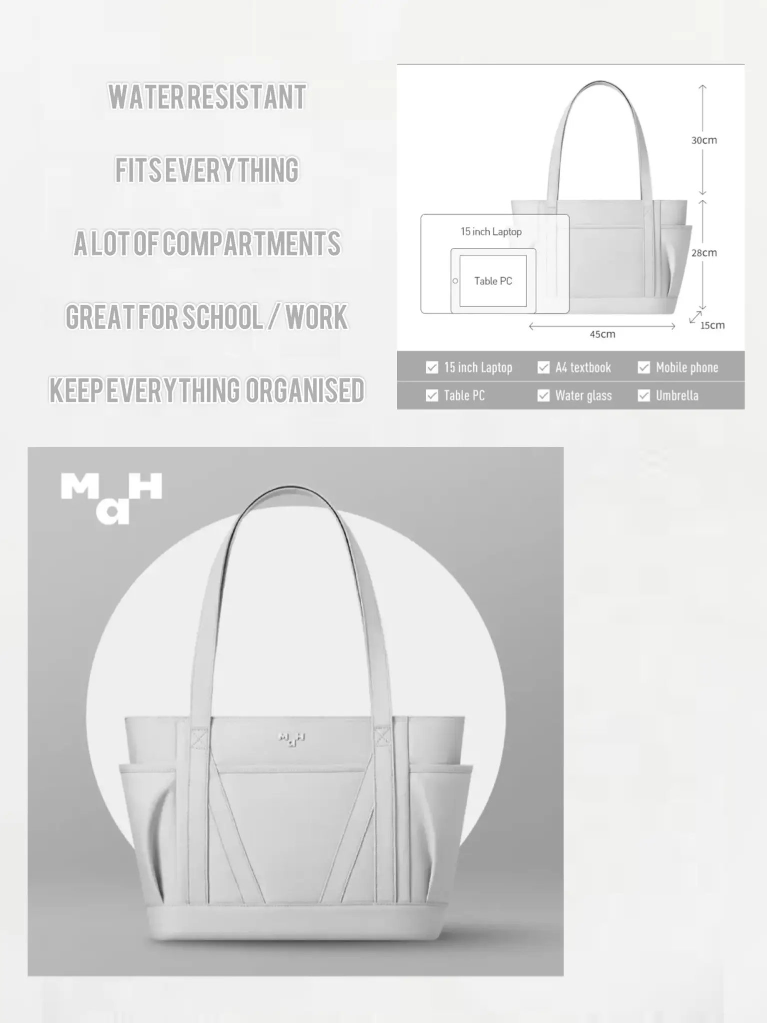GOYARD Saint-Louis PM Tote bag, white, A4 capacity, good used