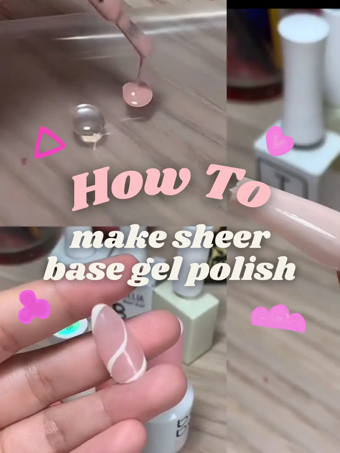 how to make sheer base gel polish 💅🏻