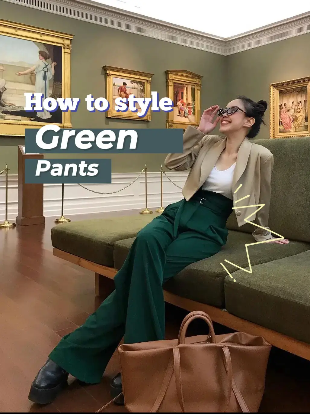 How to dress with bright green pants, Gallery posted by Outfit Dump