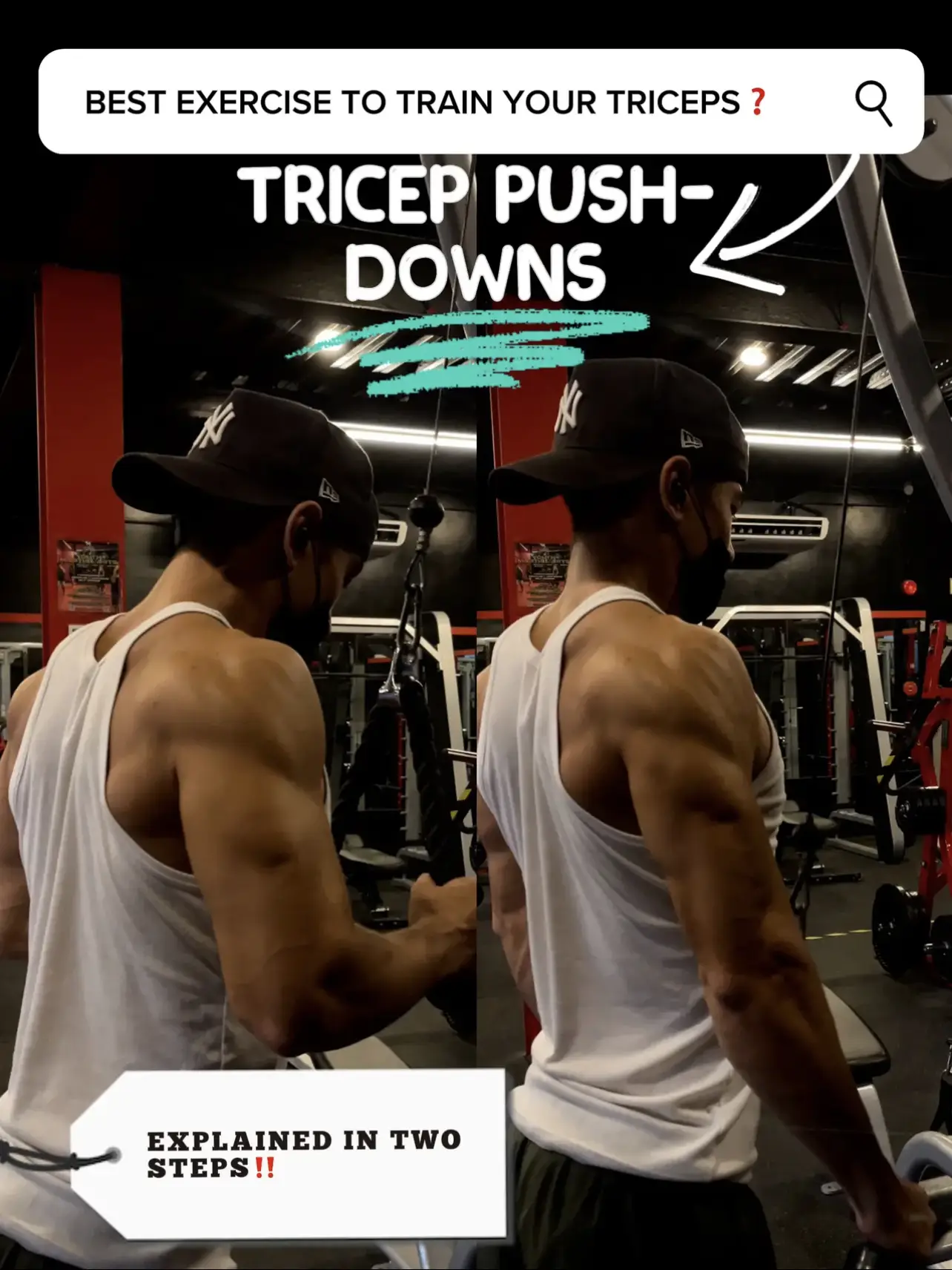 Your triceps take up about 70% of your arm which is why you should be doing  these on your next arm day!! 💥Put these Tricep exercises