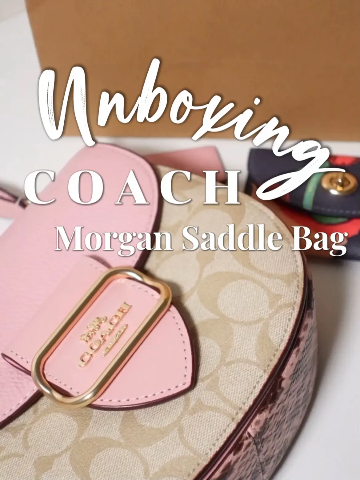 Coach Pink/ Beige Signature Canvas Morgan Crossbody Bag