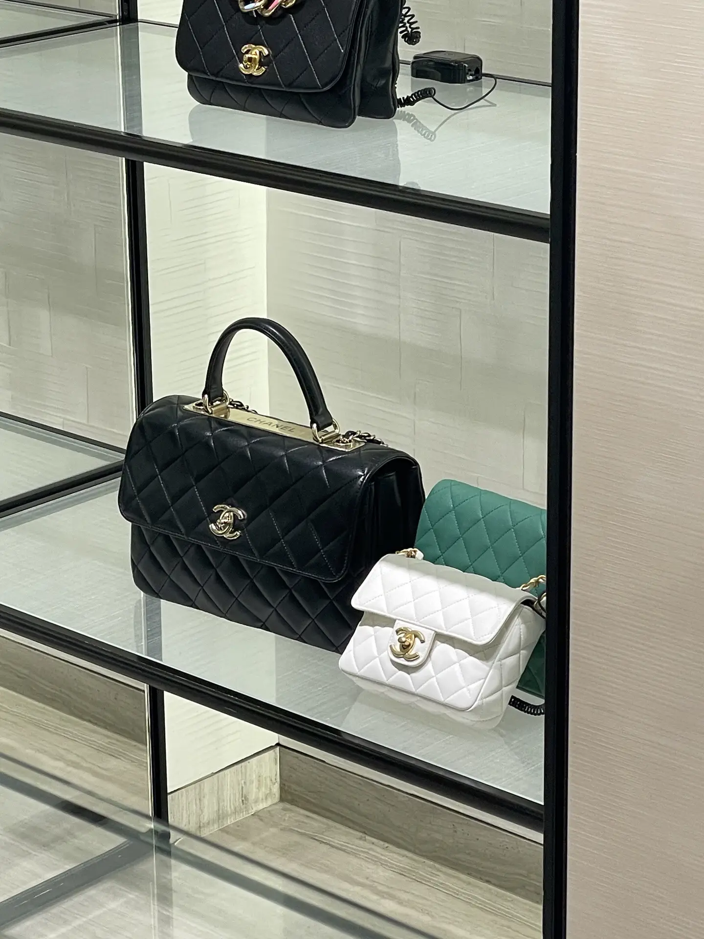 What Goes Around Comes Around Chanel Black Bowling Bag, Medium | Women