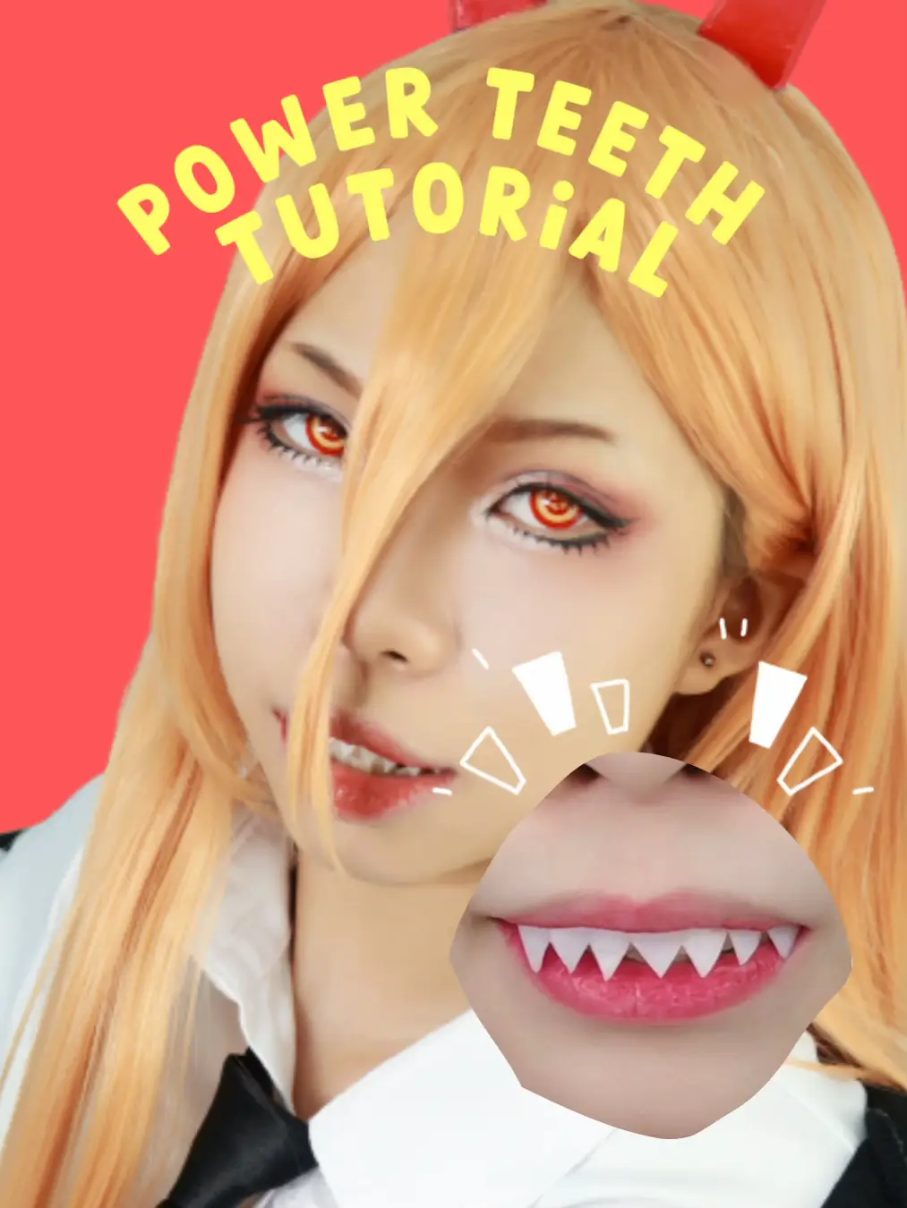 Costume Denji Teeth Cosplay. Insert Face/photo