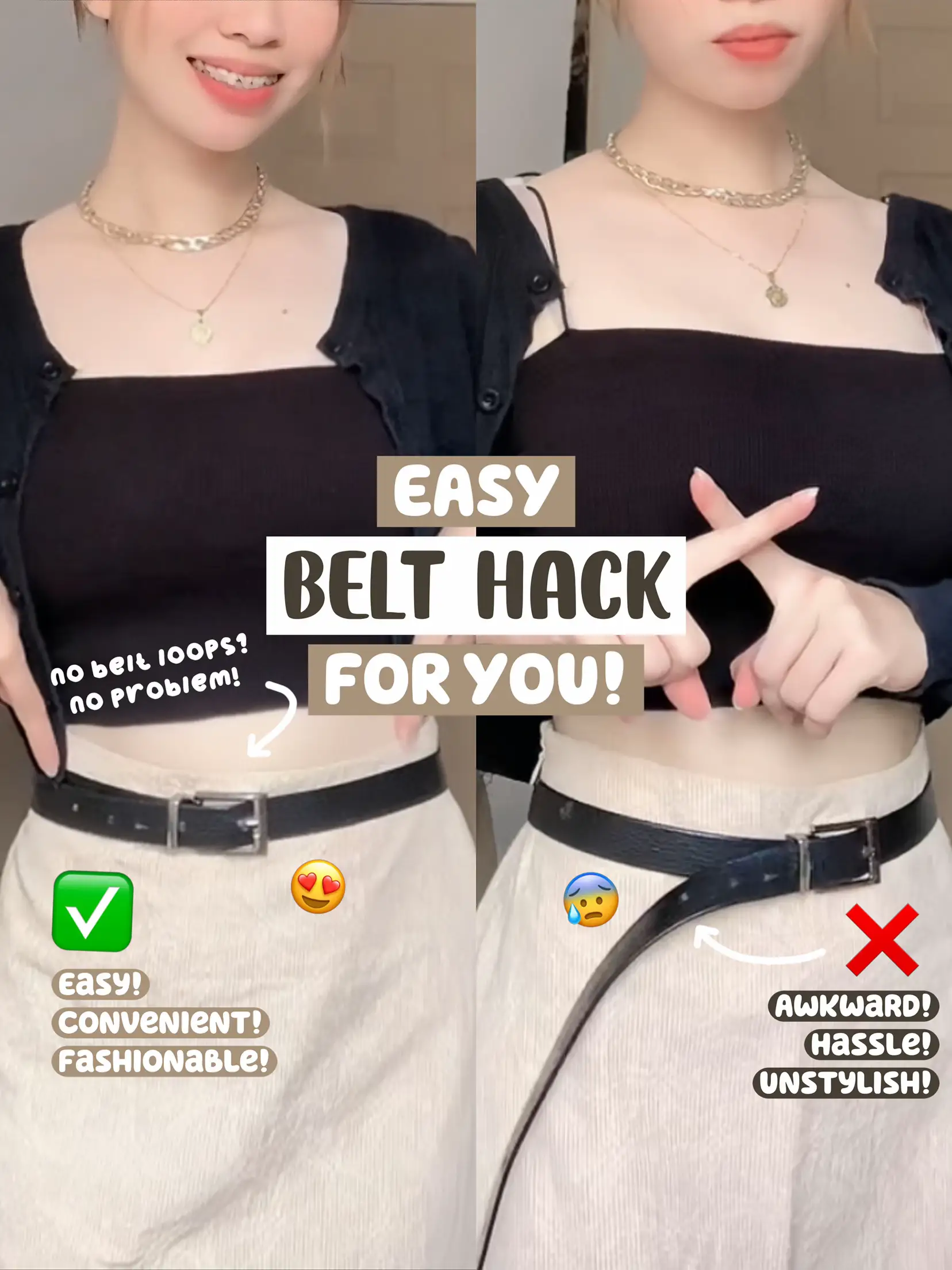 Button down hack with a Tucky Belt. Link in bio to order! #fashionhack