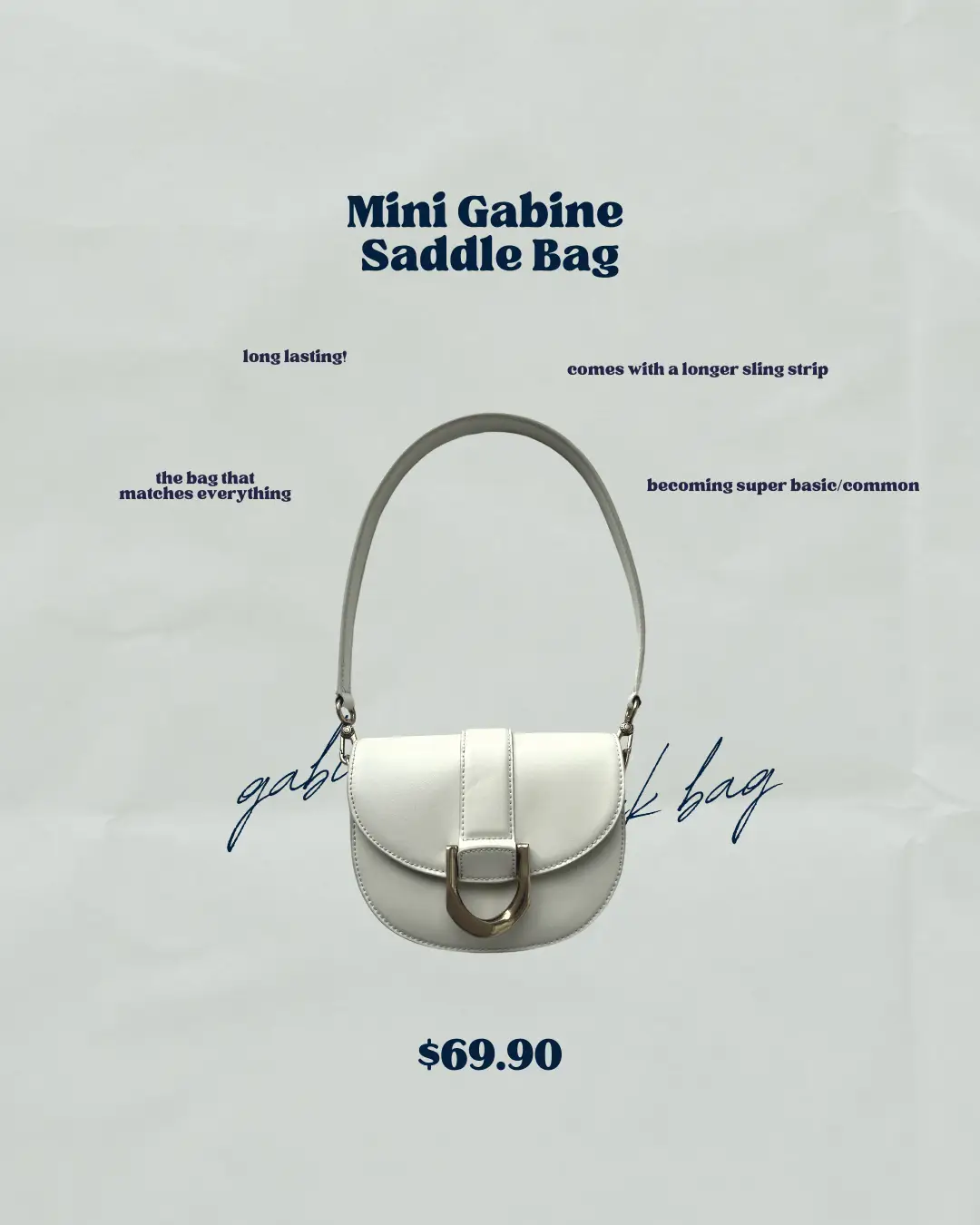 Charles & Keith Gabine Two-tone Saddle Bag in White