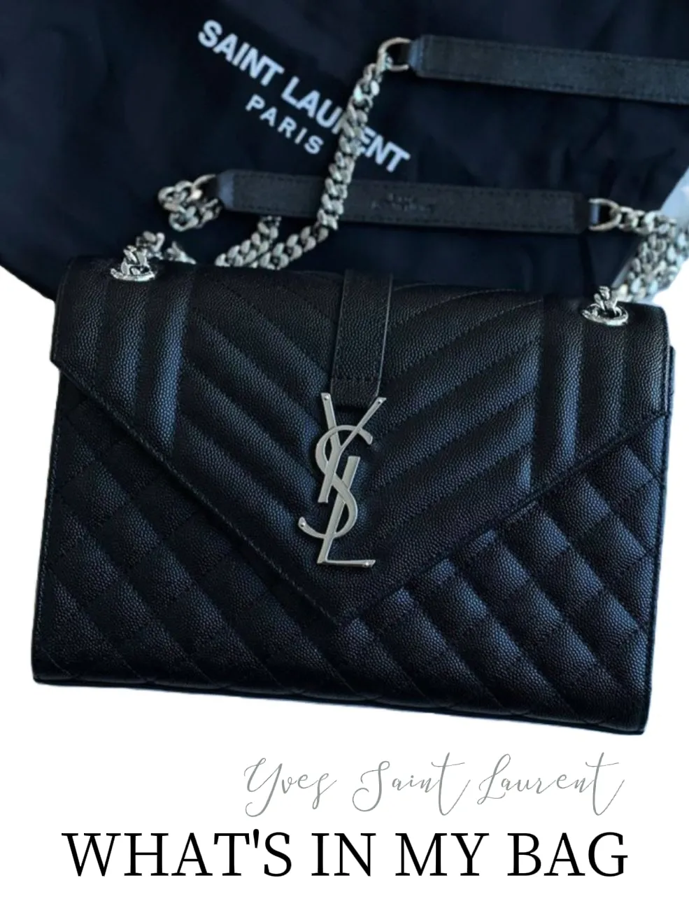 YSL WOC Black Noir with GHW (Medium 22cm), Women's Fashion, Bags