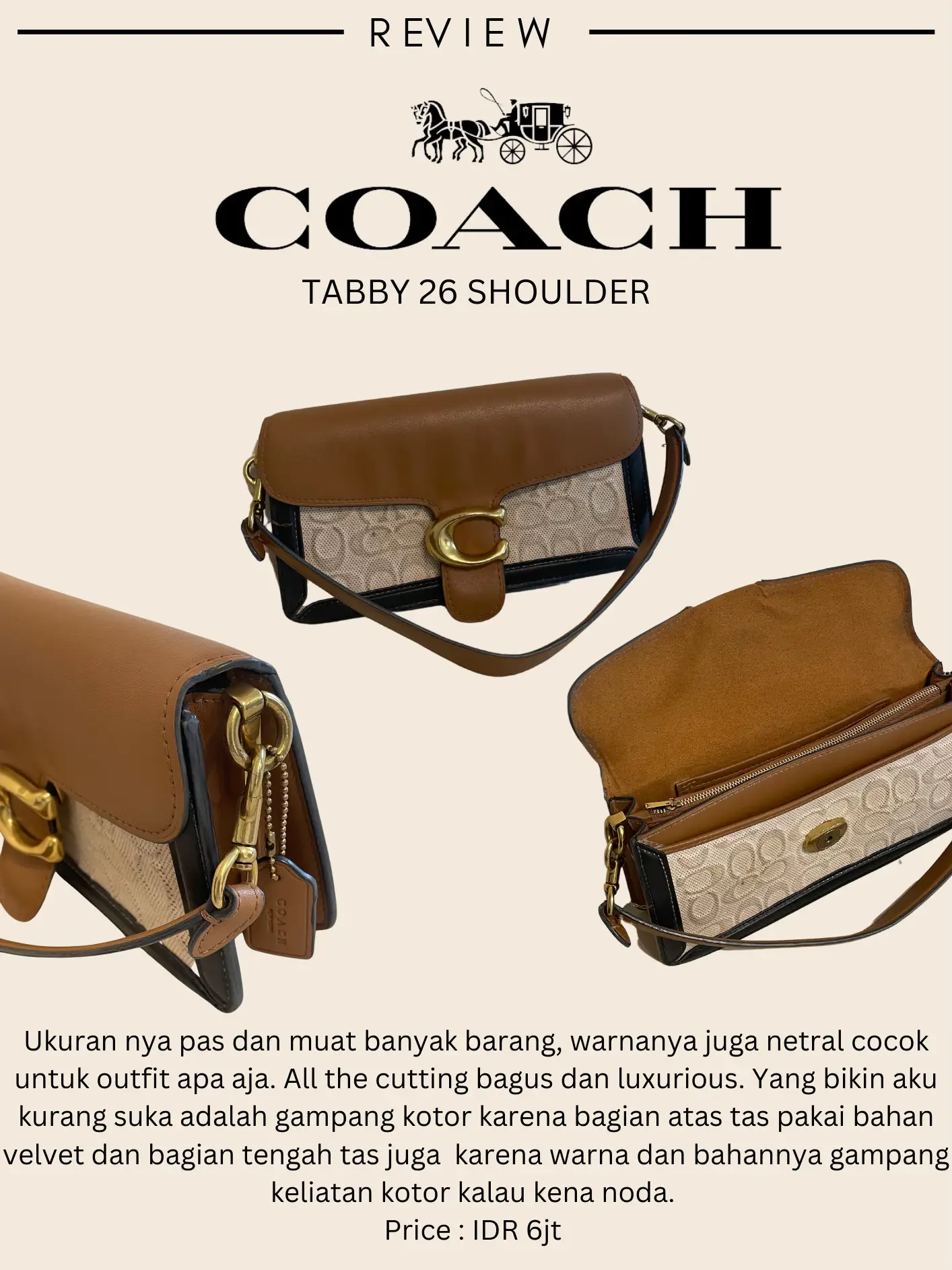 REVIEW COACH TABBY 26 SHOULDER BAG | Galeri diposting oleh Thalita Zhafira  | Lemon8