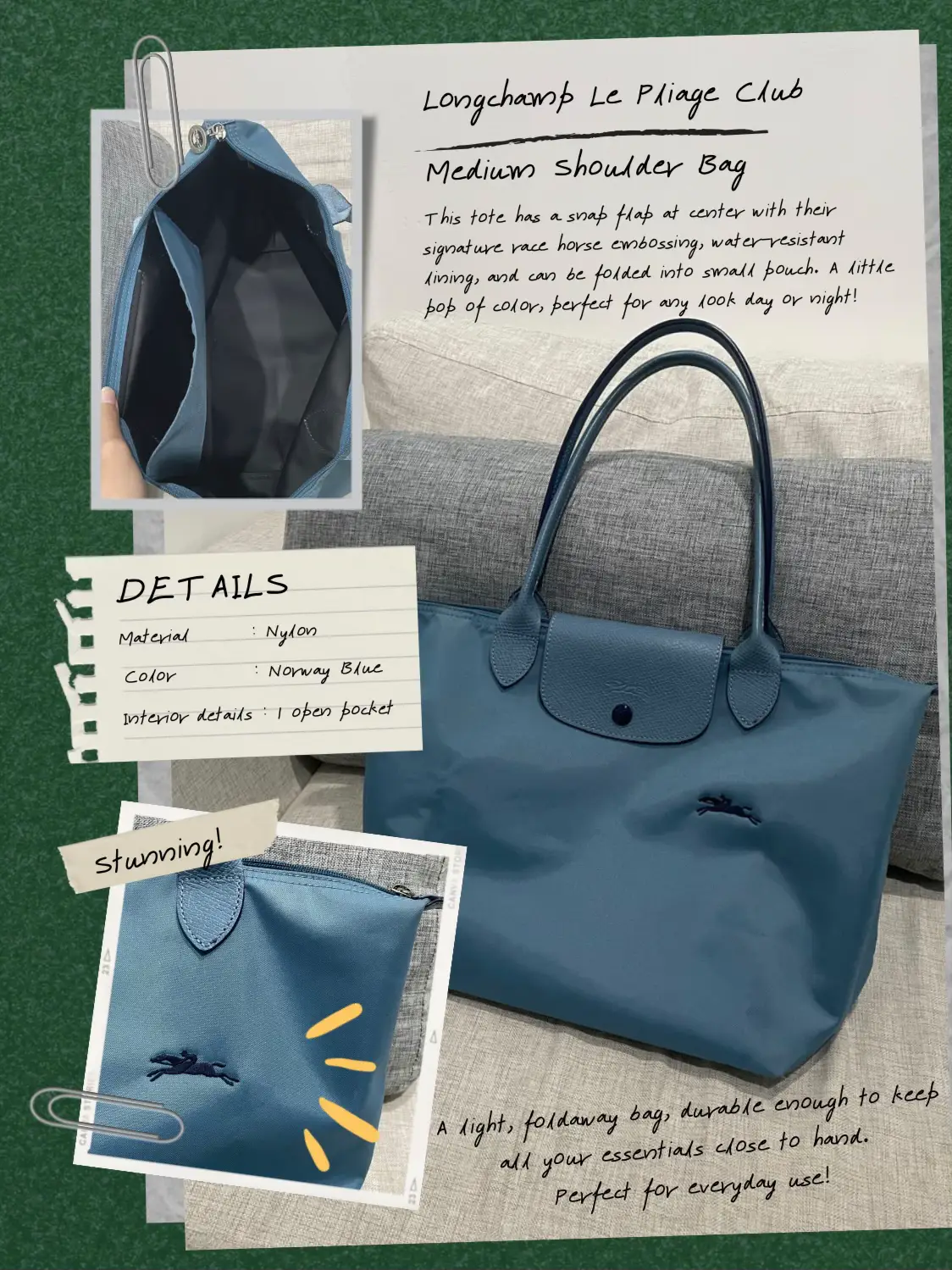 Nylon Messenger Bag Work Bag School Tote Bag Flap Bag -  Norway