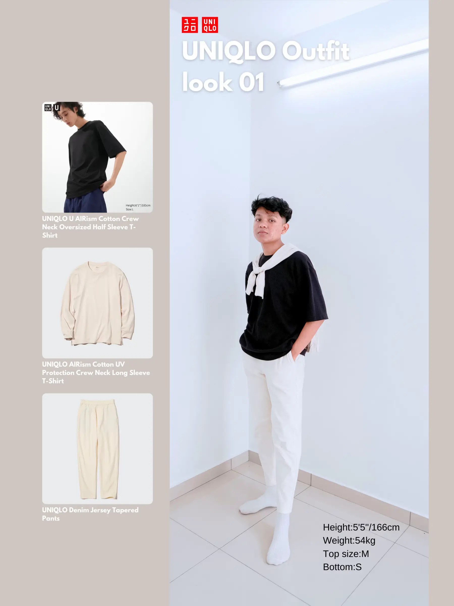 Check styling ideas for「Linen Blend Jacket、U AIRism Cotton Short-Sleeve  Oversized T-Shirt」