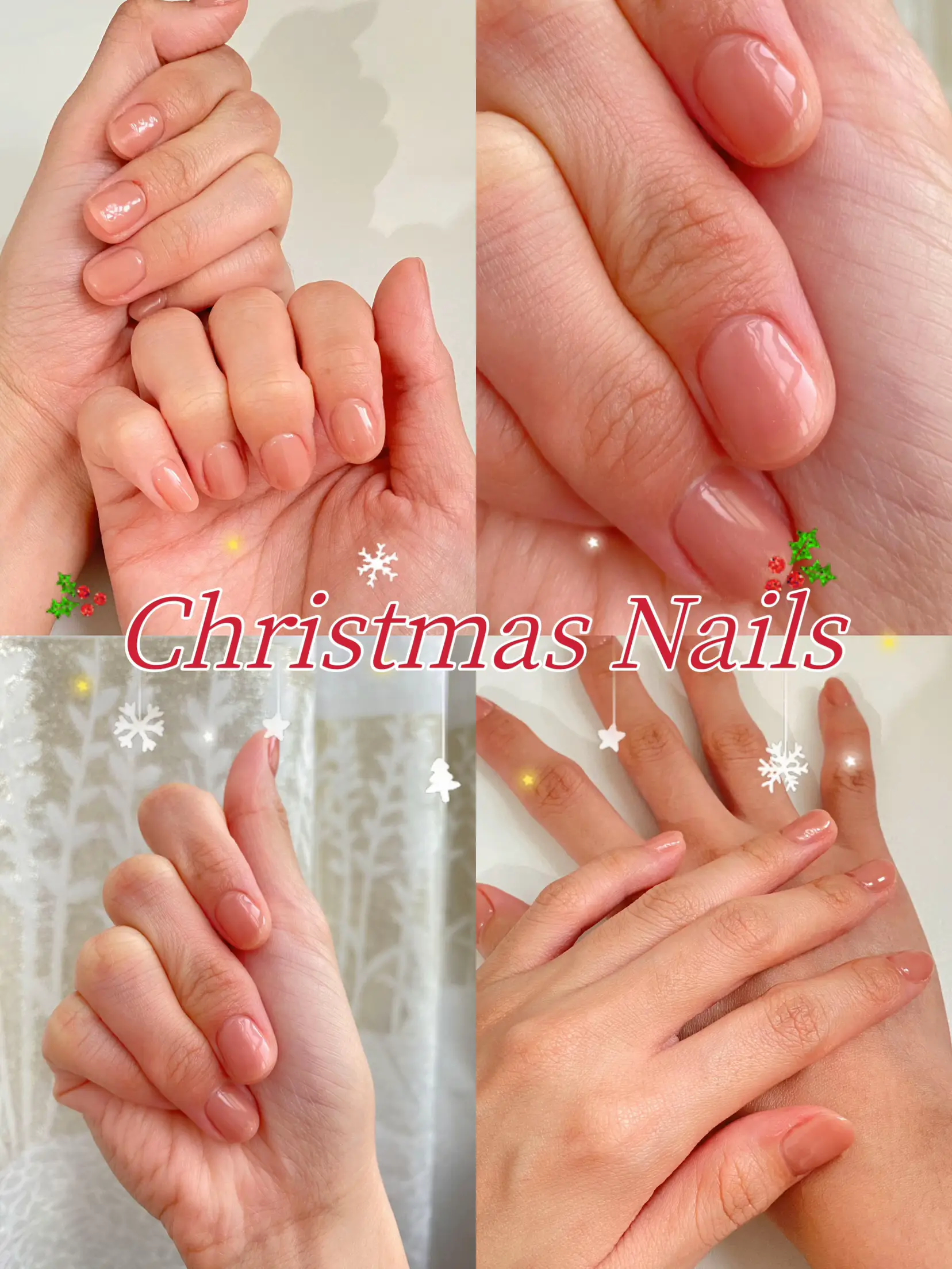 Nude colour nails for CHRISTMAS! 🎄✨ | Gallery posted by Evianne Ford |  Lemon8