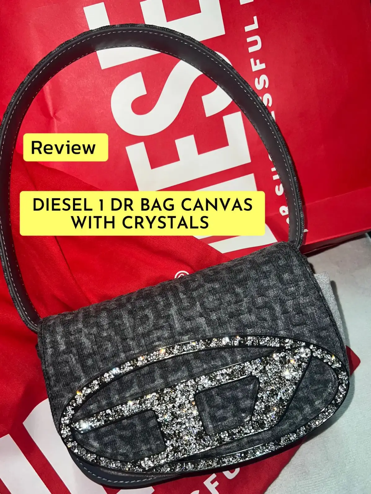 รีวิวกระเป๋า DIESEL 1 DR BAG CANVAS WITH CRYSTALS | Peemaiが投稿