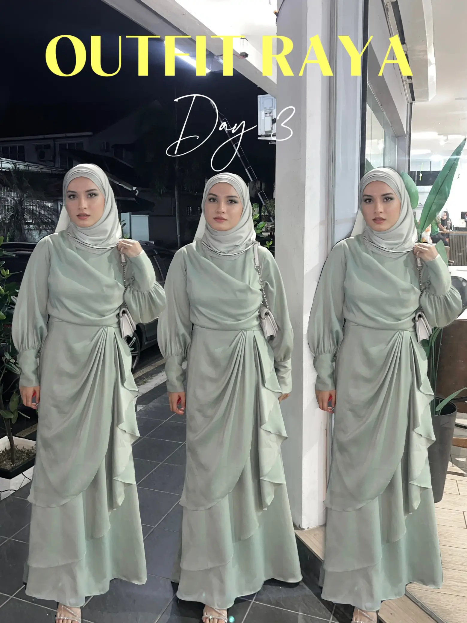 Outfit Raya Day 3 (Theme Mint Green) | Galeri disiarkan oleh alia ariza |  Lemon8