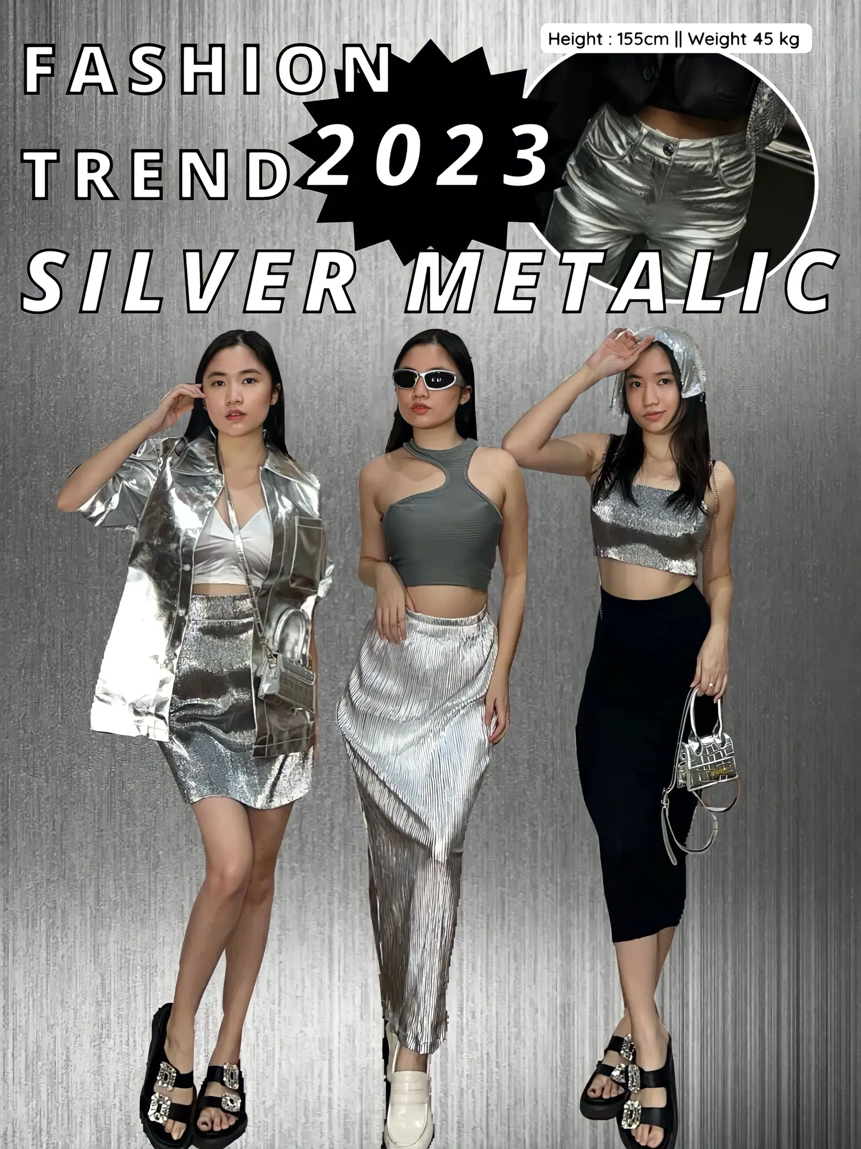  2023 New Silver Women Fashion Trend Single Full