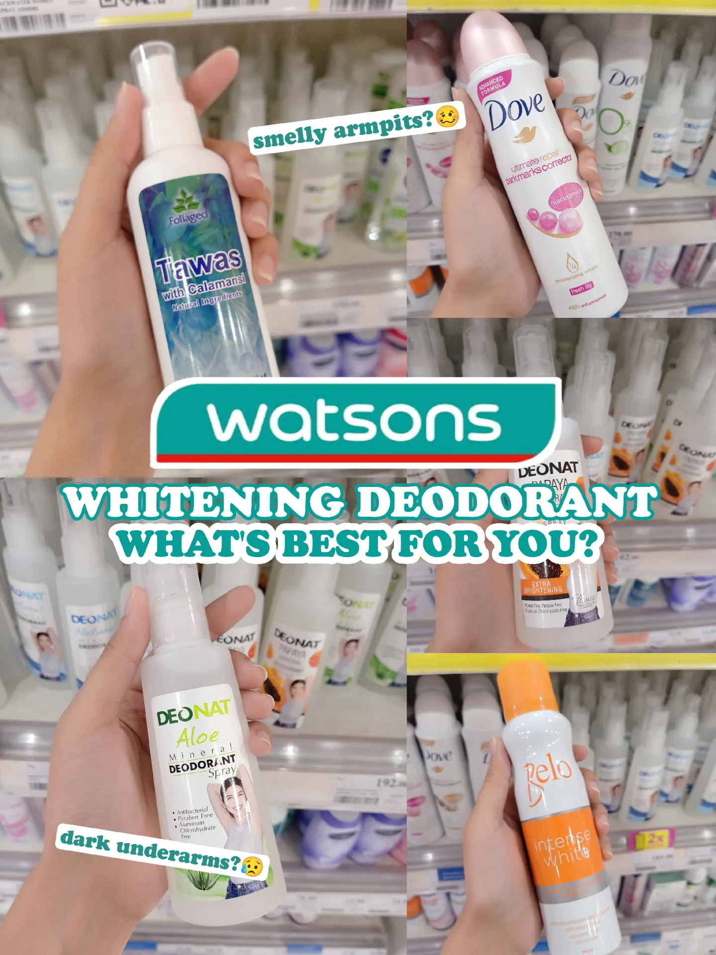 WATSONS WHITENING DEODORANT! What's best for you?🤔 Hi lemonadies, Do you  have dark underarms? What's