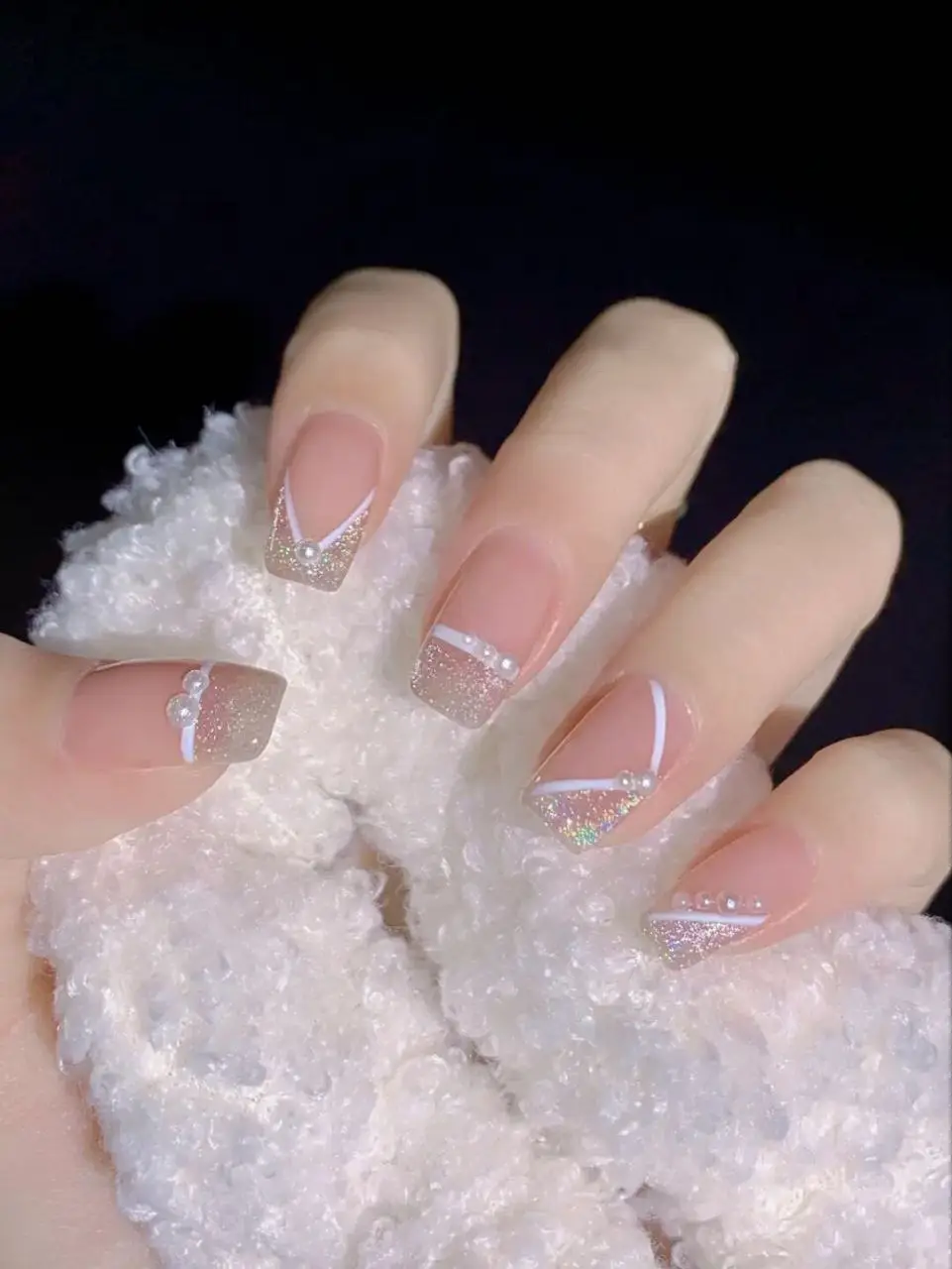 $16 hailey bieber's inspired pearl nails