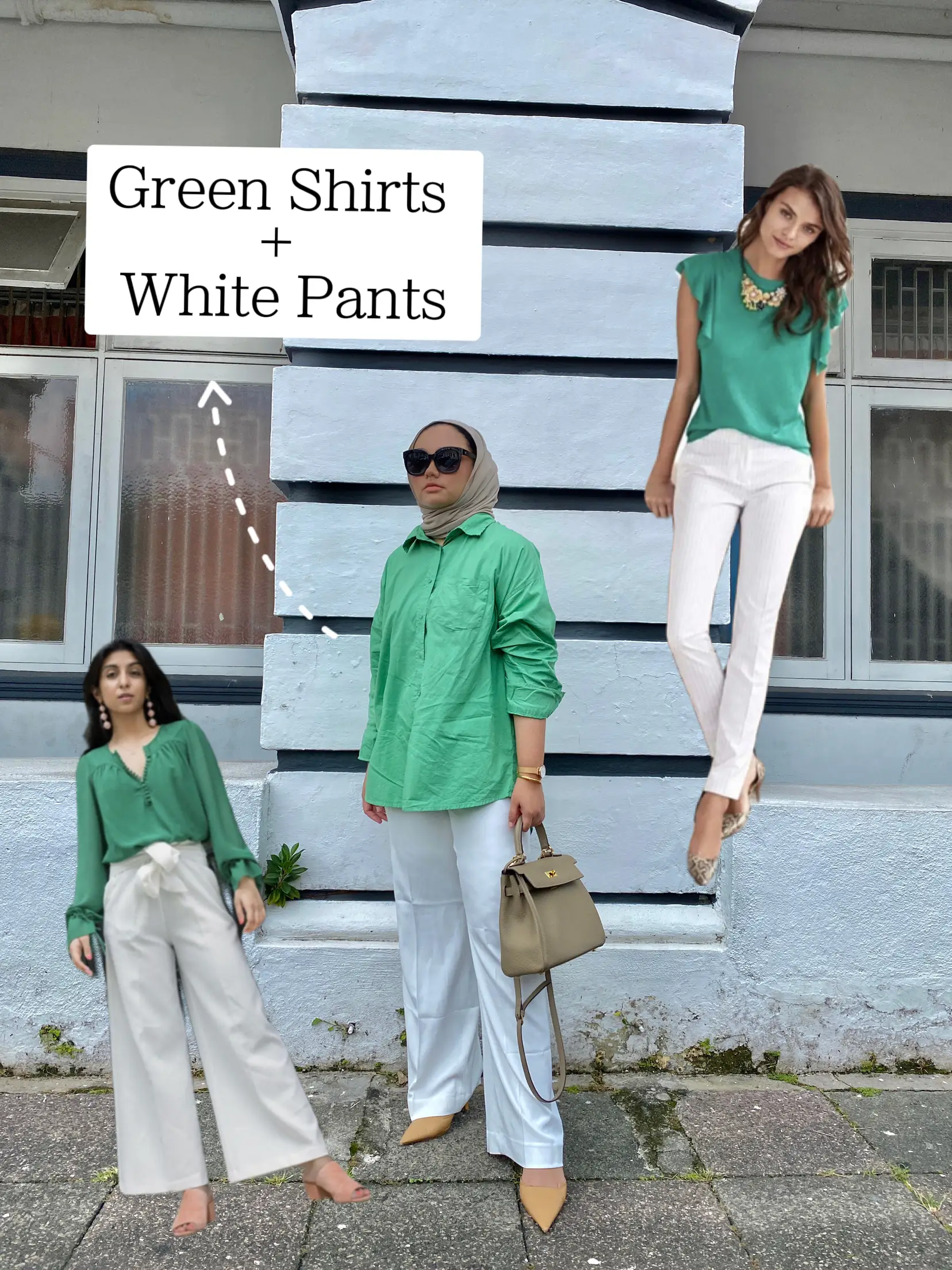 Bright Green Pants Outfit Ideas. Kelly Green, Emerald Green Pants  Combination. 
