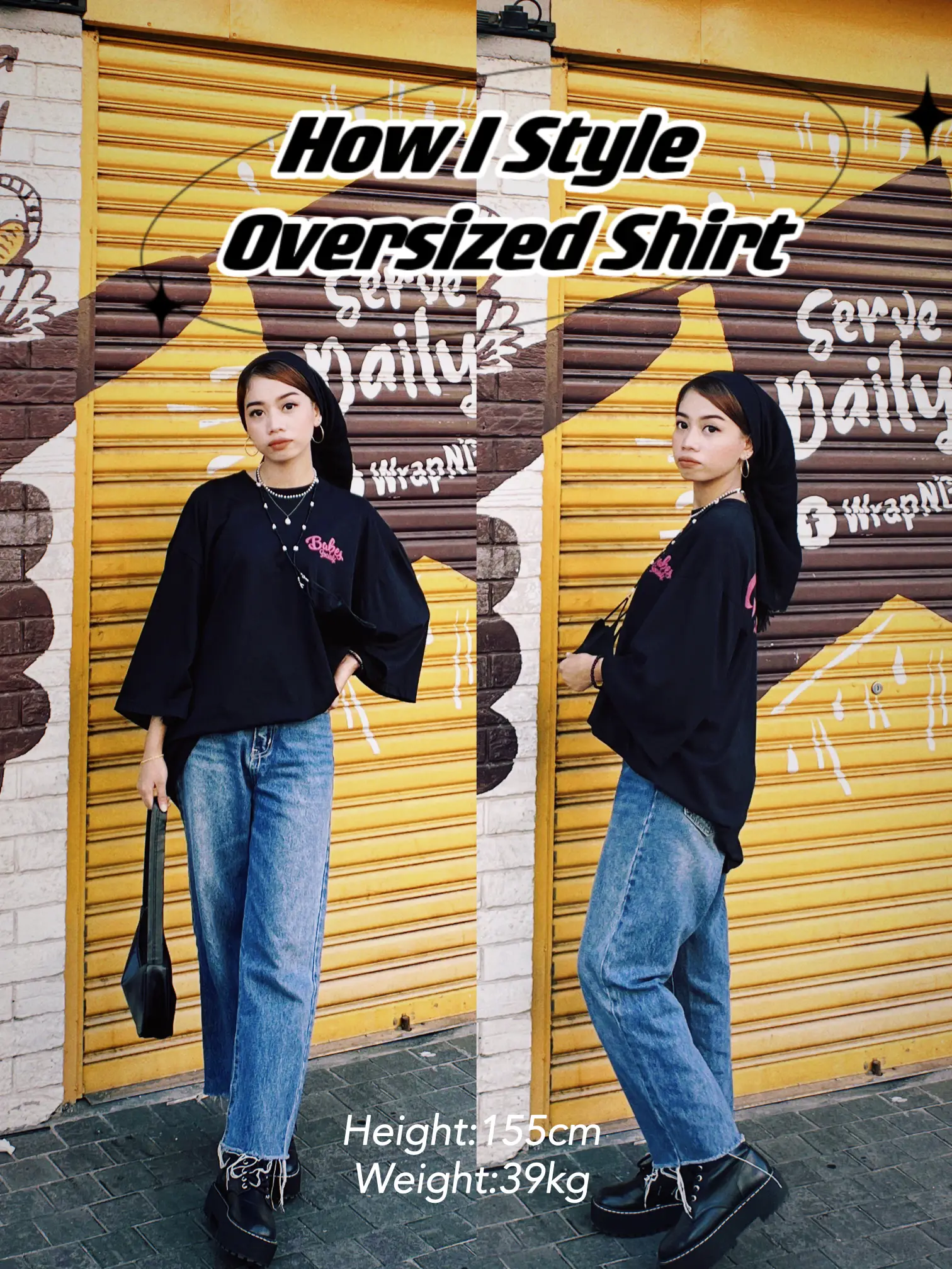 How I Style Oversized Shirt 🖤 | Gallery posted by Milda Kirana