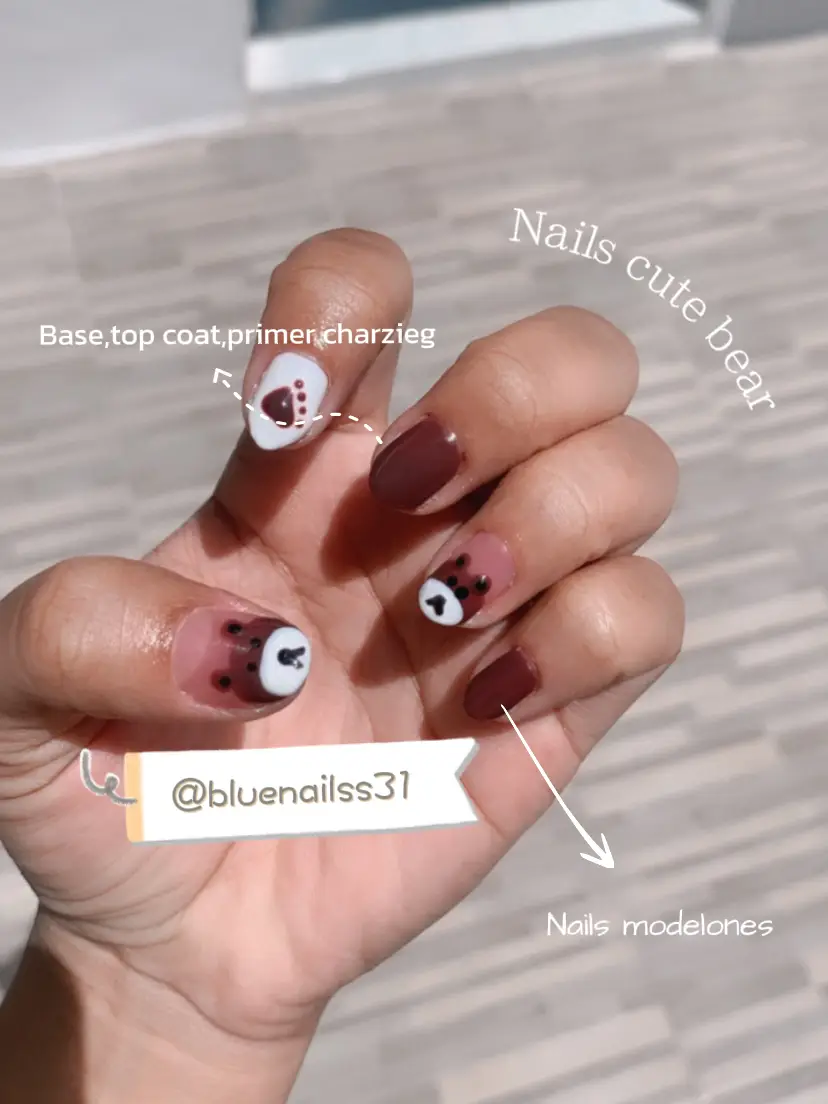 Nailart simpel, cute bear, Gallery posted by Merah Hery Yani