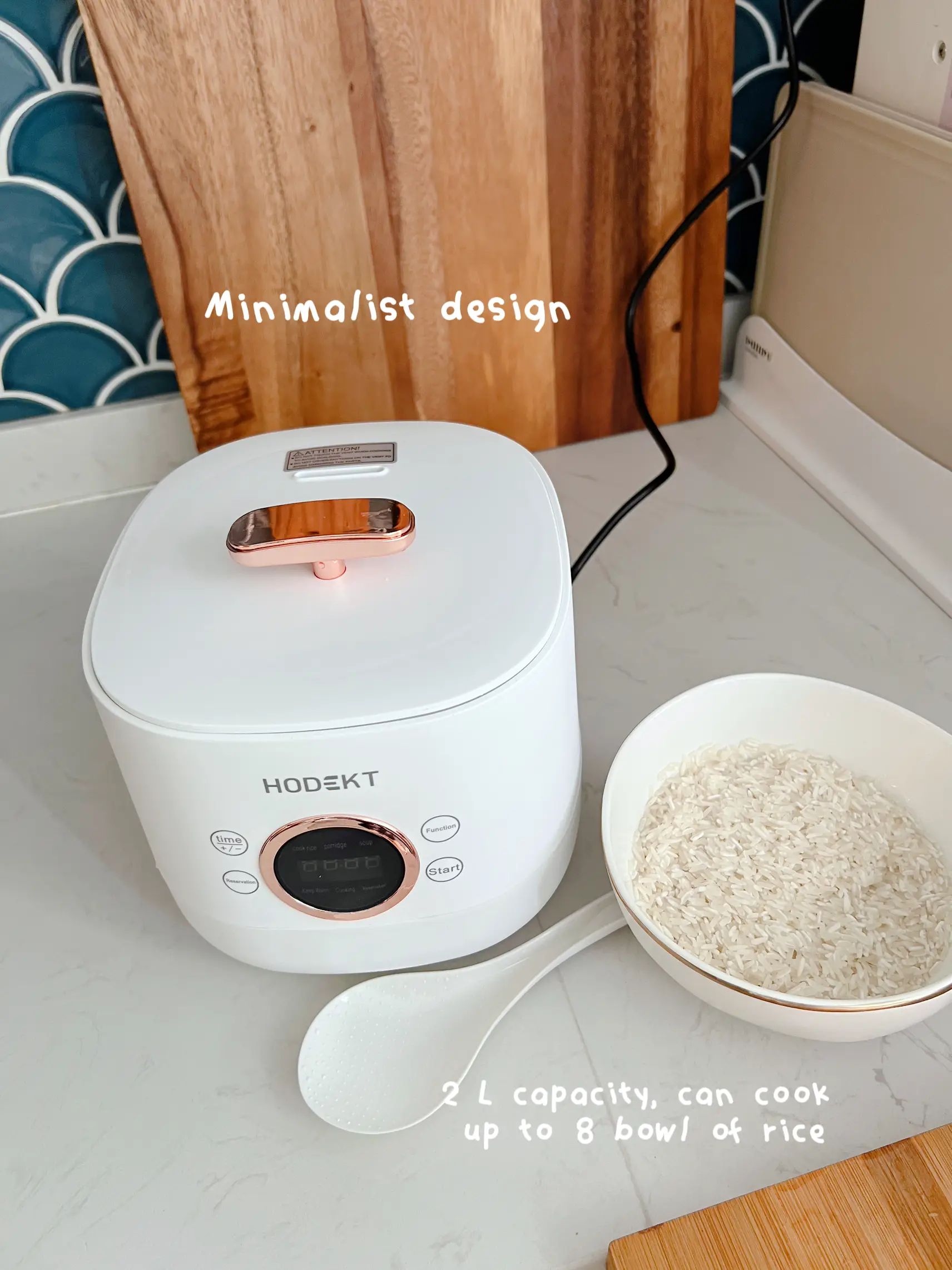 Soseki Rice Cooker Cantik Putih Bisa di atas meja 1,2 Liter 2 Cup