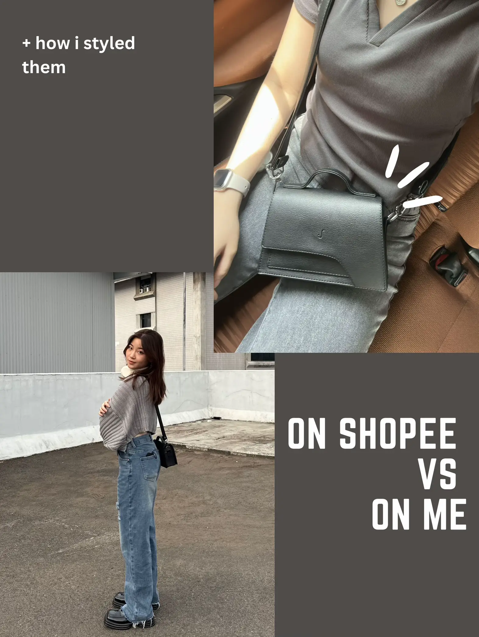 ON SHOPEE VS ON ME (local brand bags)