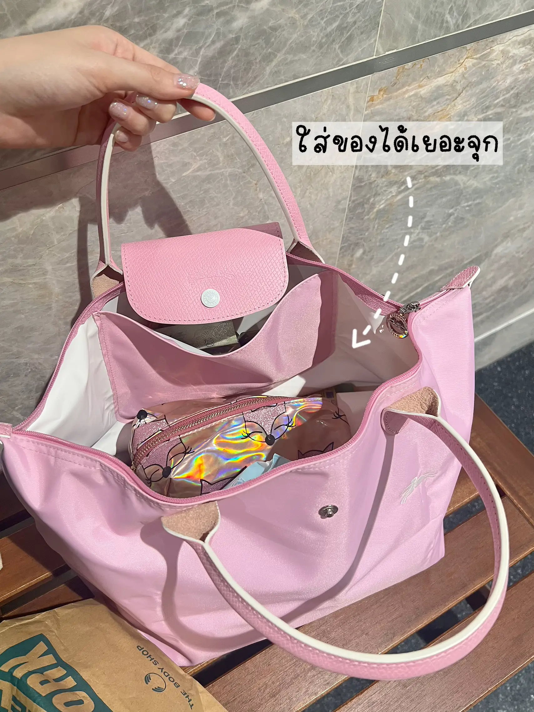 Pill Label!!パステルピンクのロンシャンショルダーバッグにアイブロウ付き 🍧👜 | Melonkwl 茜然が投稿したフォトブック |  Lemon8