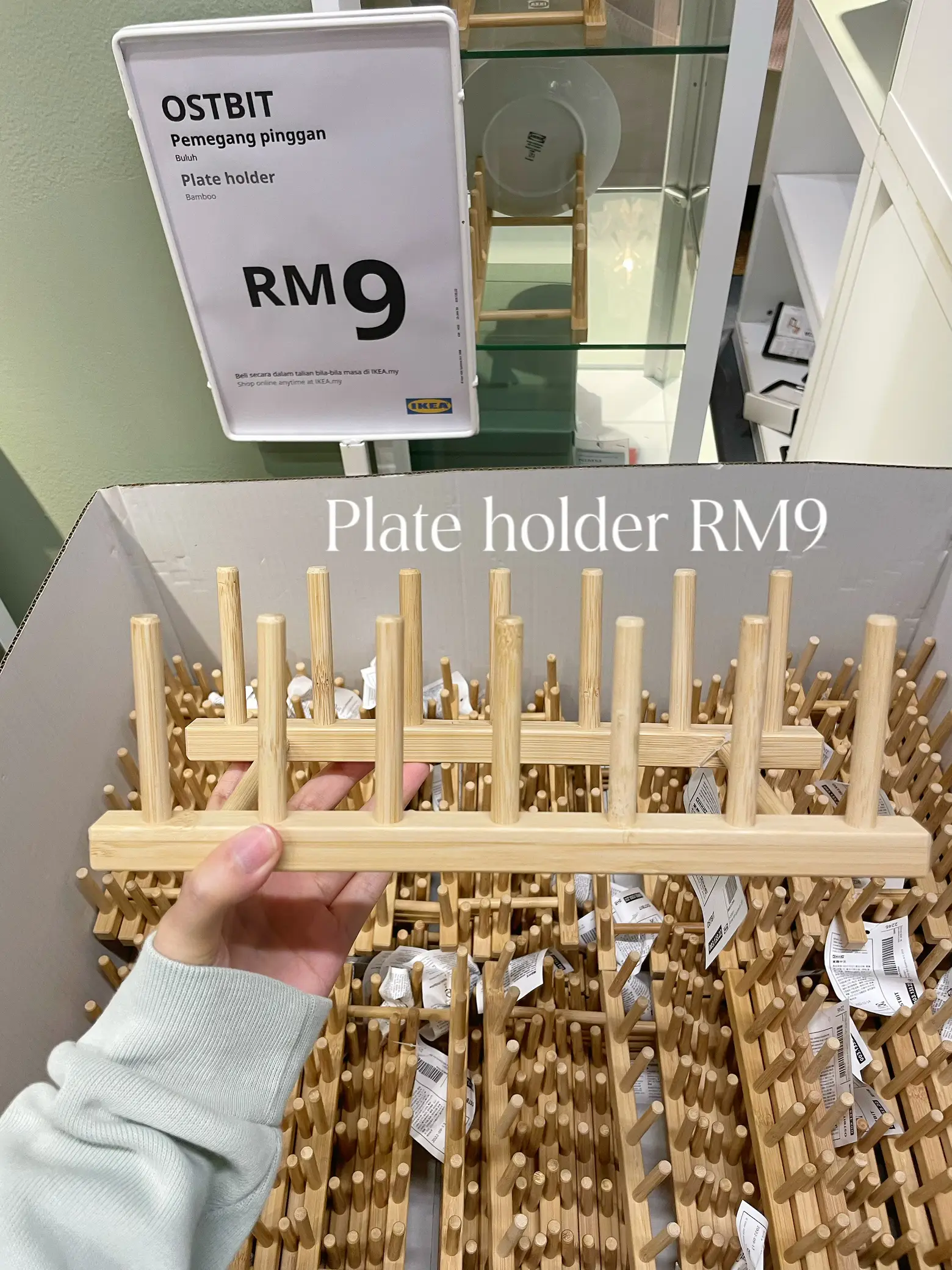 OSTBIT Plate holder, bamboo - IKEA