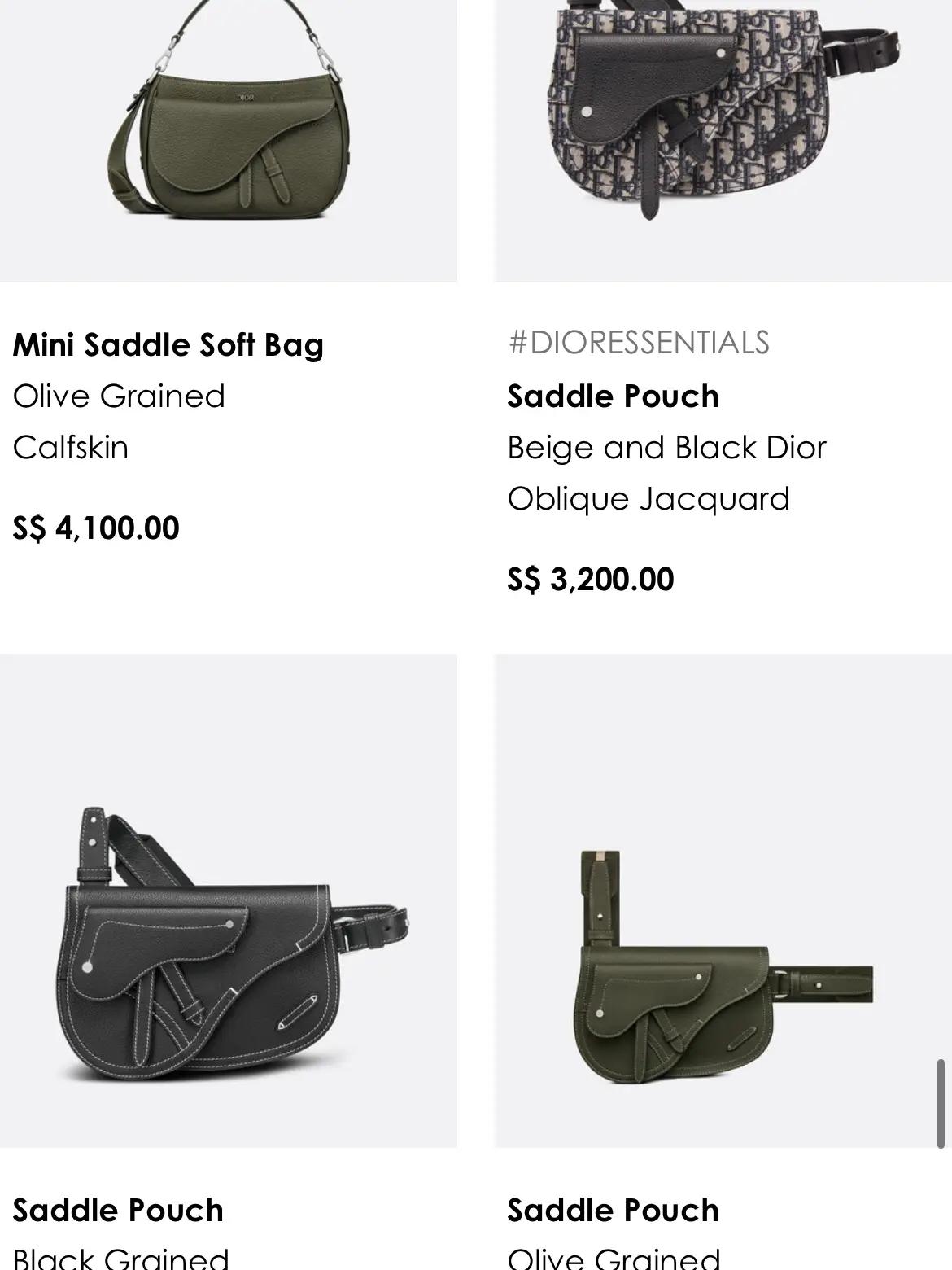 Mini Saddle Soft Bag Beige and Black Dior Oblique Jacquard