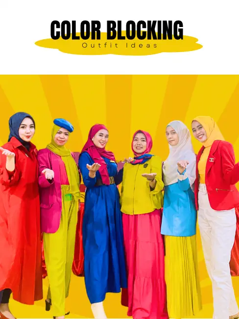 Colour block outlet dress muslimah