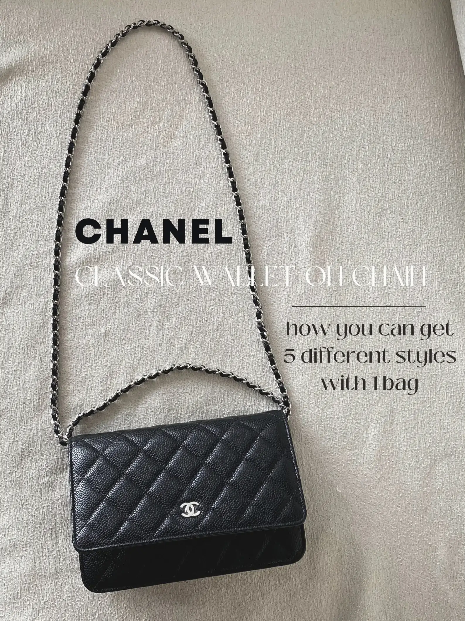 small black chanel wallet chain